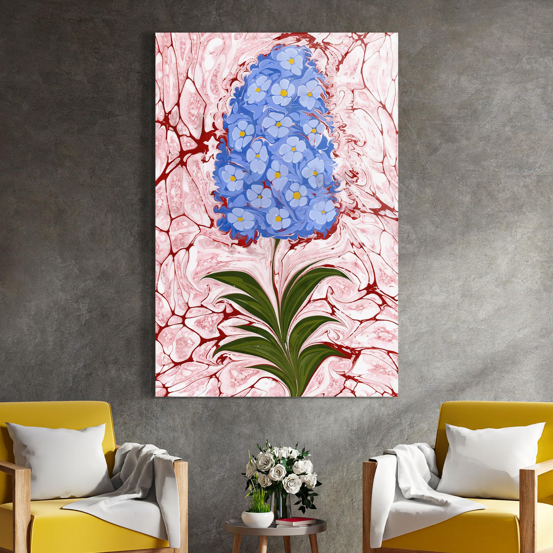 Стъклена картина Blue Spring Flower mockup 4