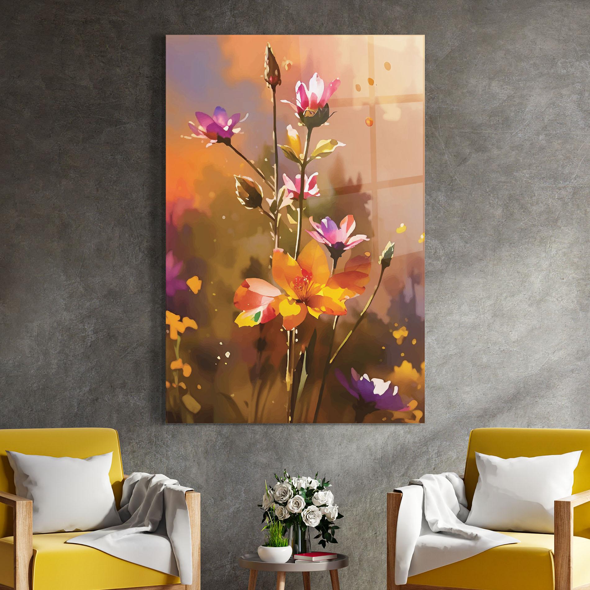 Стъклена картина Orange Pink Spring mockup 4