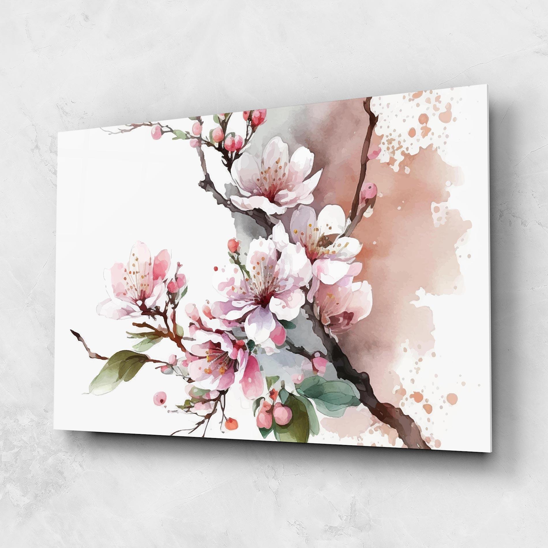 Стъклена картина Cherry Spring Flower mockup 1