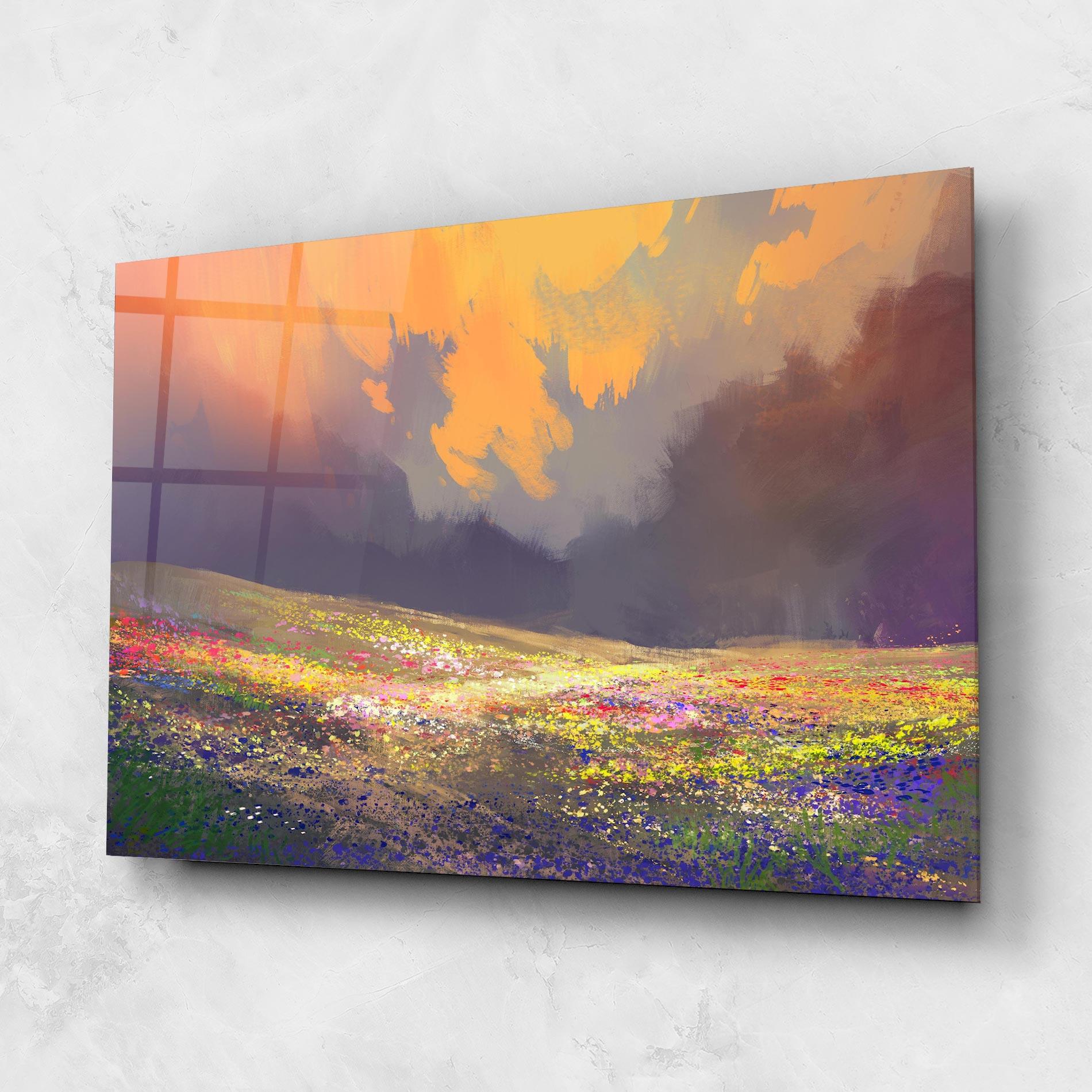 Стъклена картина Pretty Spring Field mockup 1