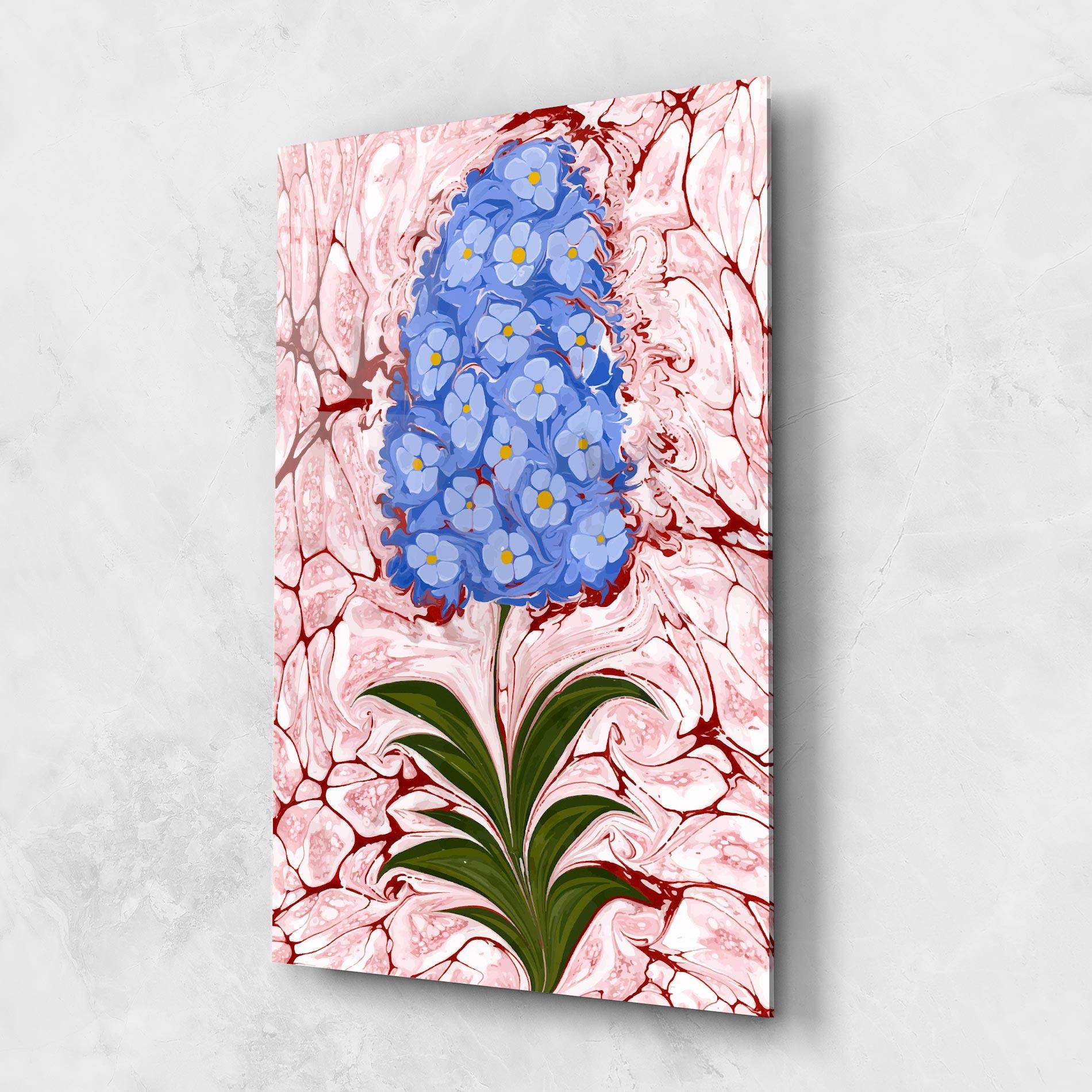 Стъклена картина Blue Spring Flower mockup 1