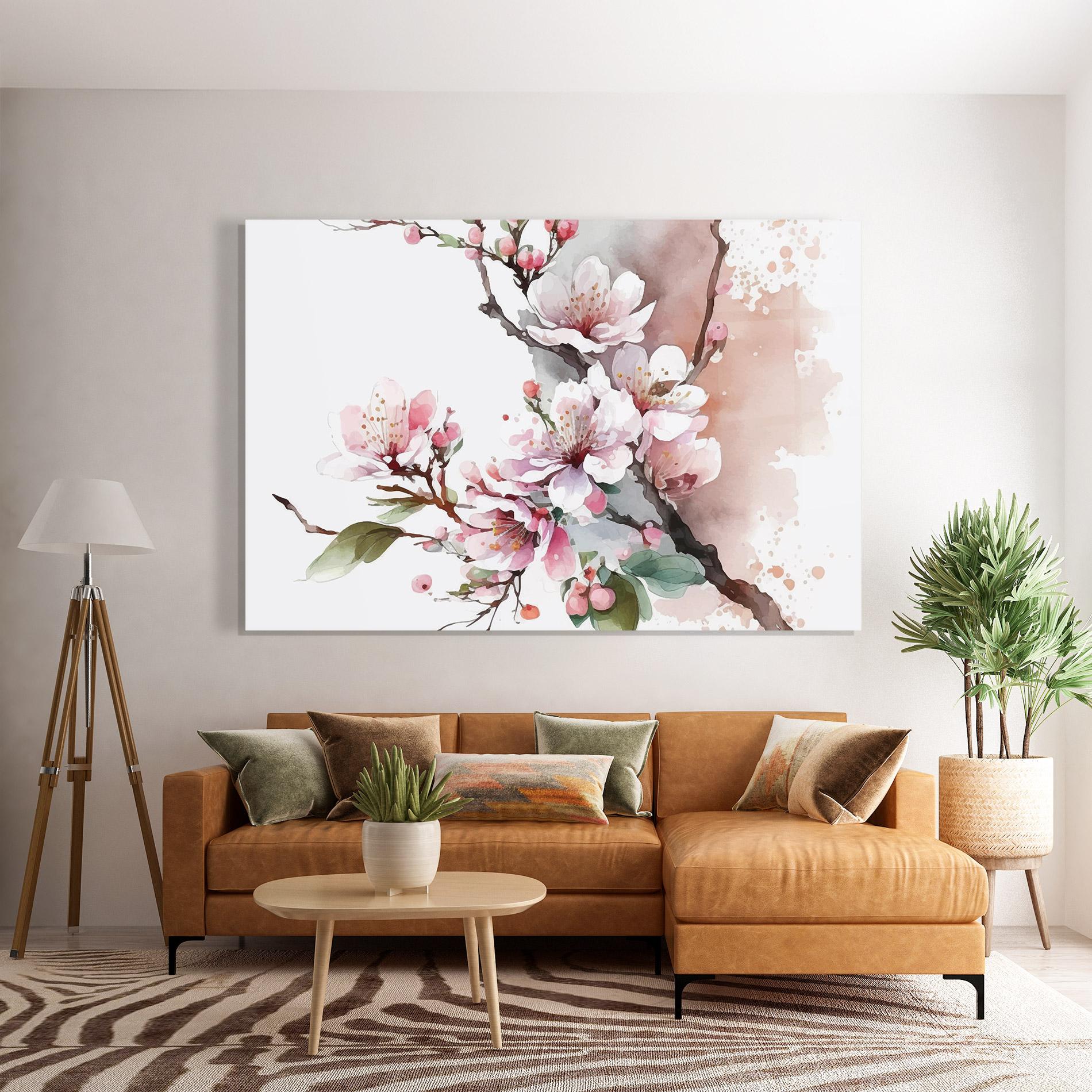 Стъклена картина Cherry Spring Flower mockup 7