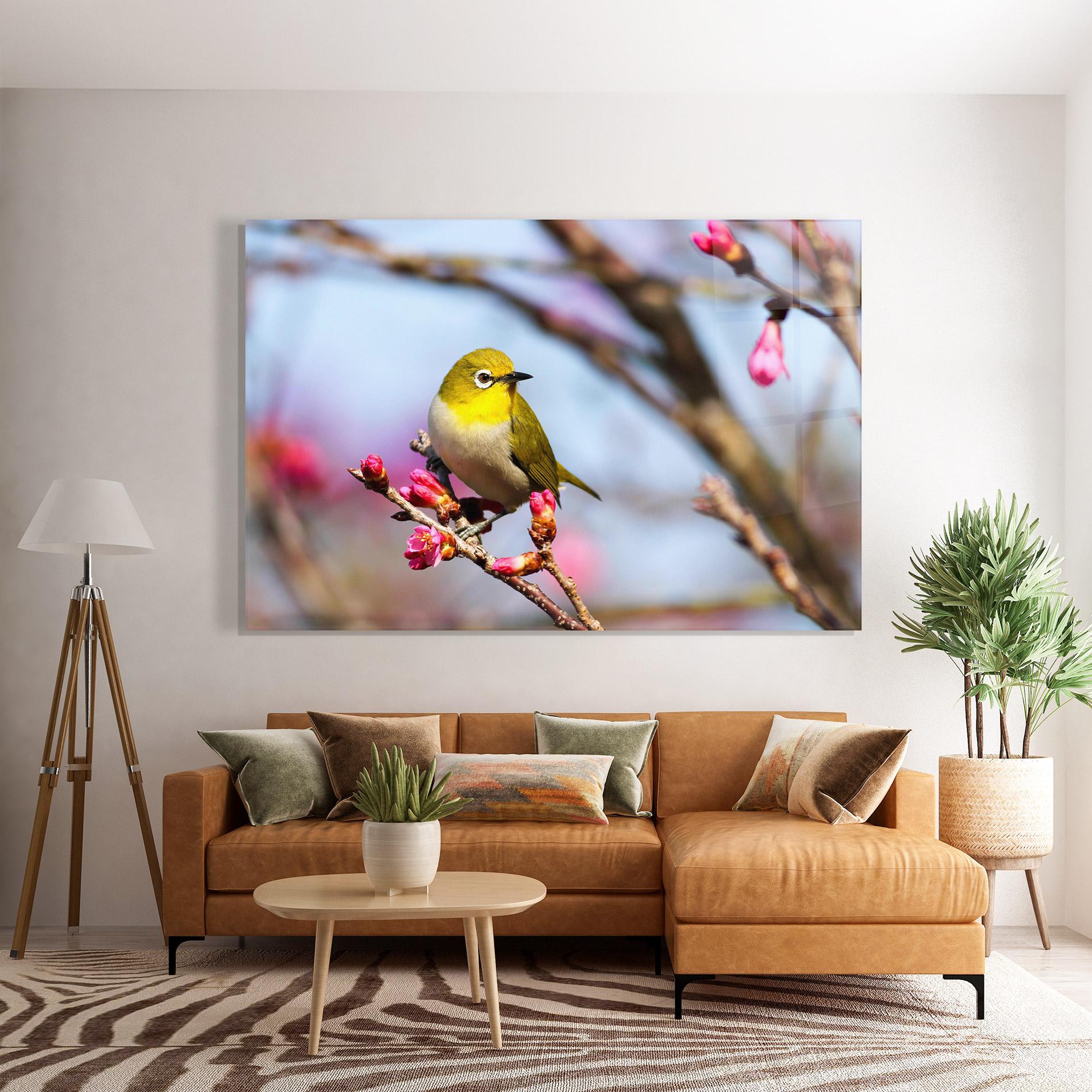 Стъклена картина Cute Pink Flower Buds mockup 7