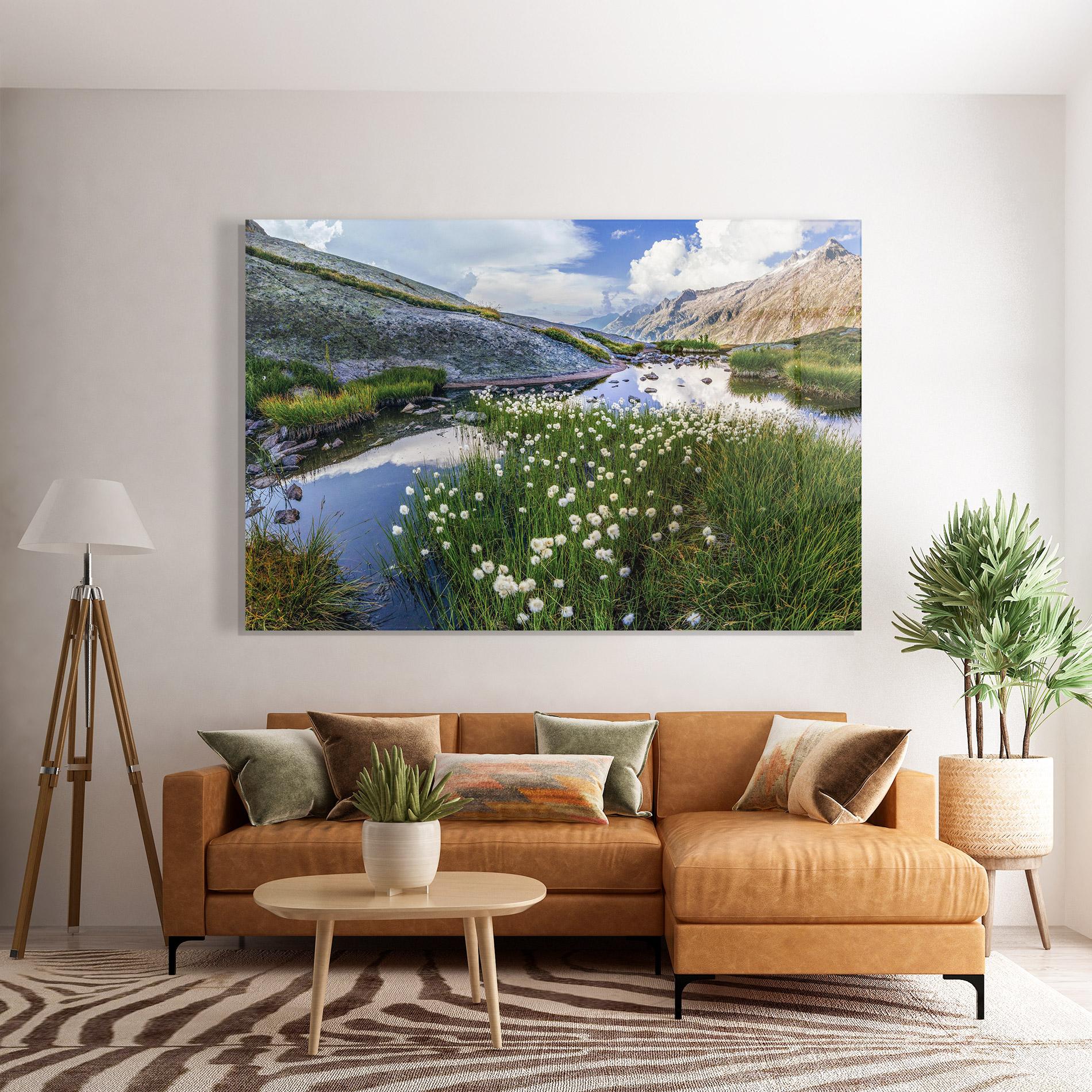 Стъклена картина Lake Spring View mockup 7