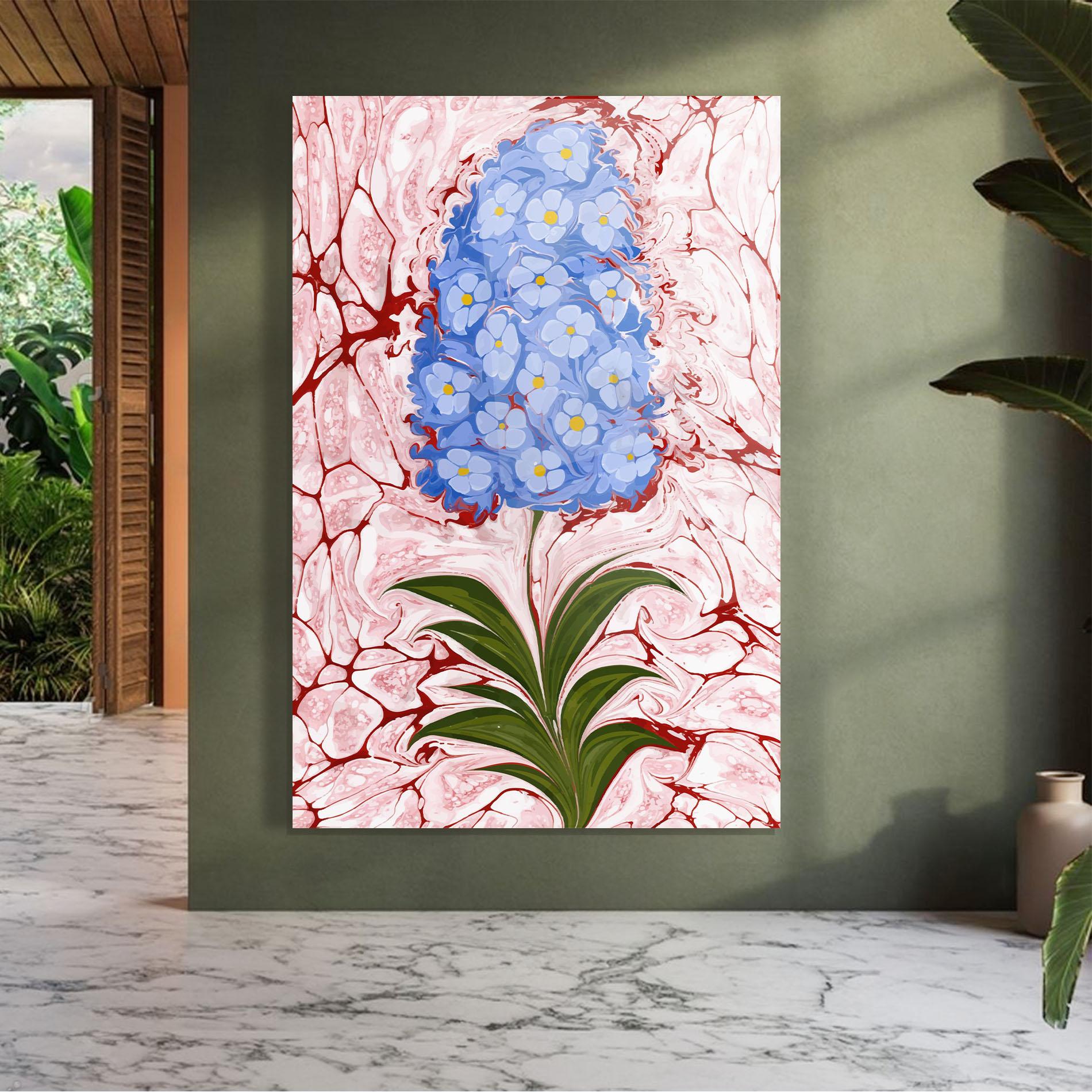 Стъклена картина Blue Spring Flower mockup 7