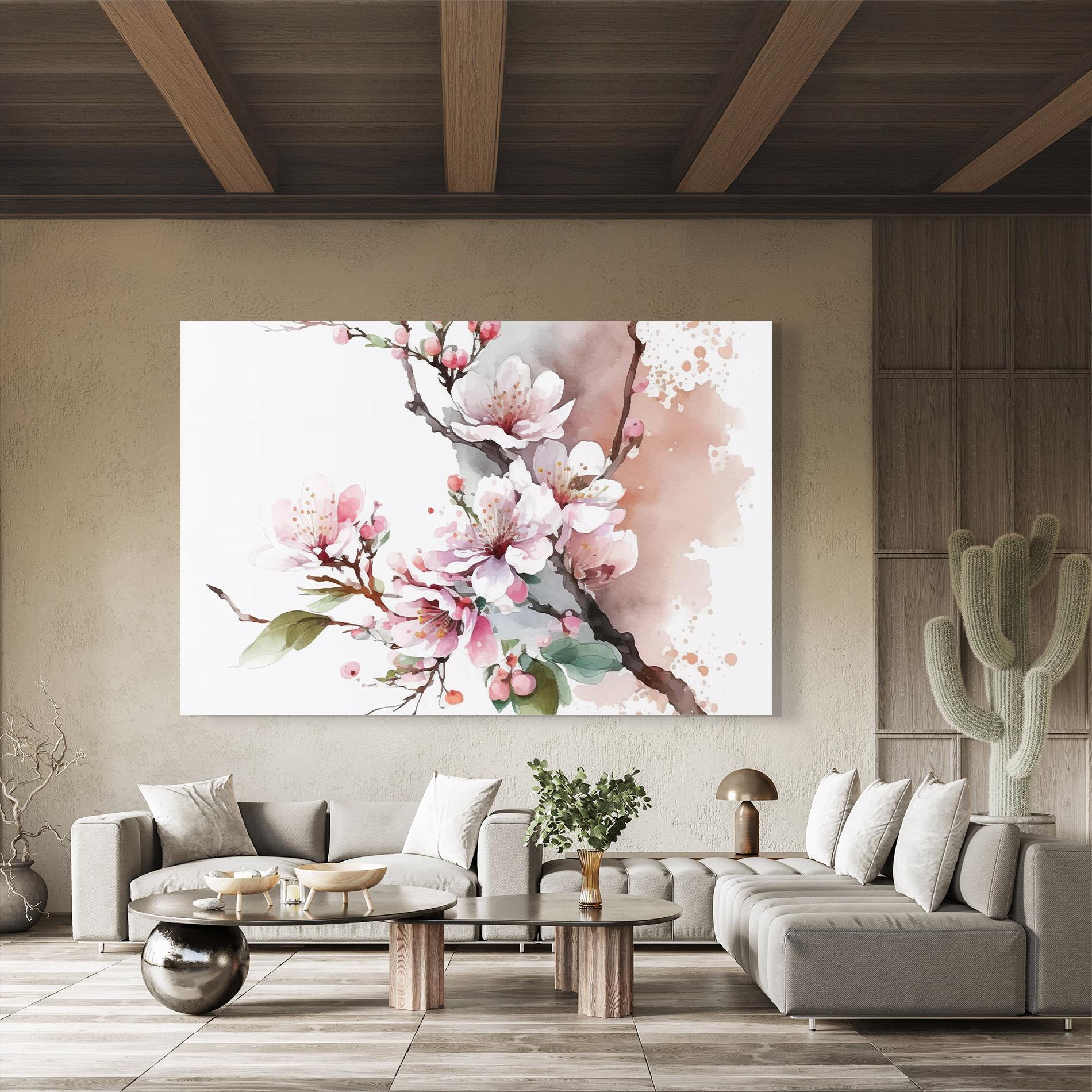 Стъклена картина Cherry Spring Flower mockup 8