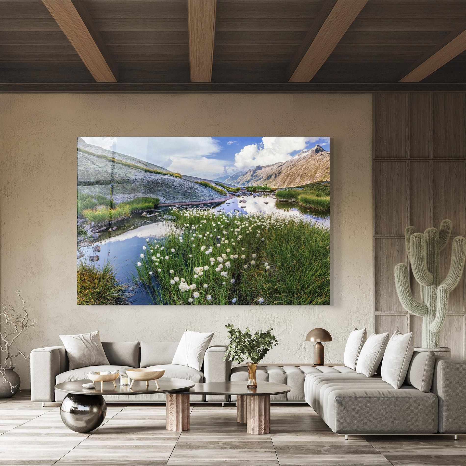 Стъклена картина Lake Spring View mockup 8