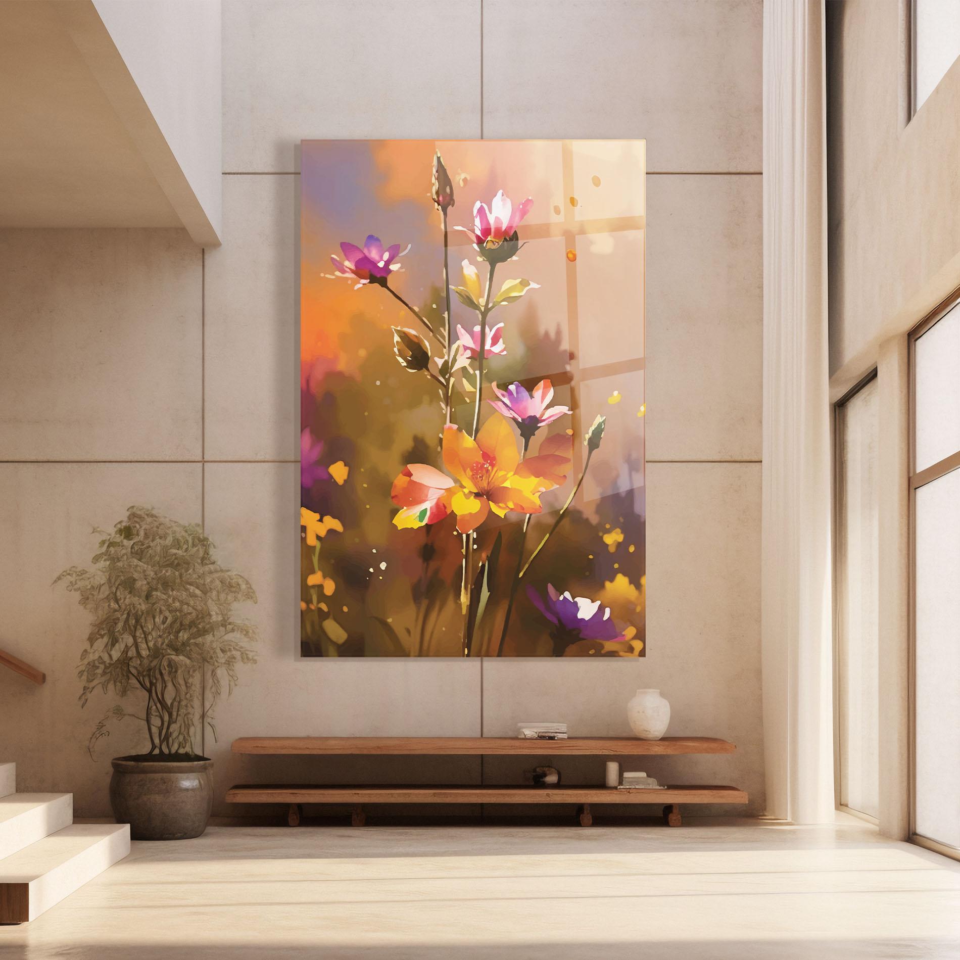 Стъклена картина Orange Pink Spring mockup 8