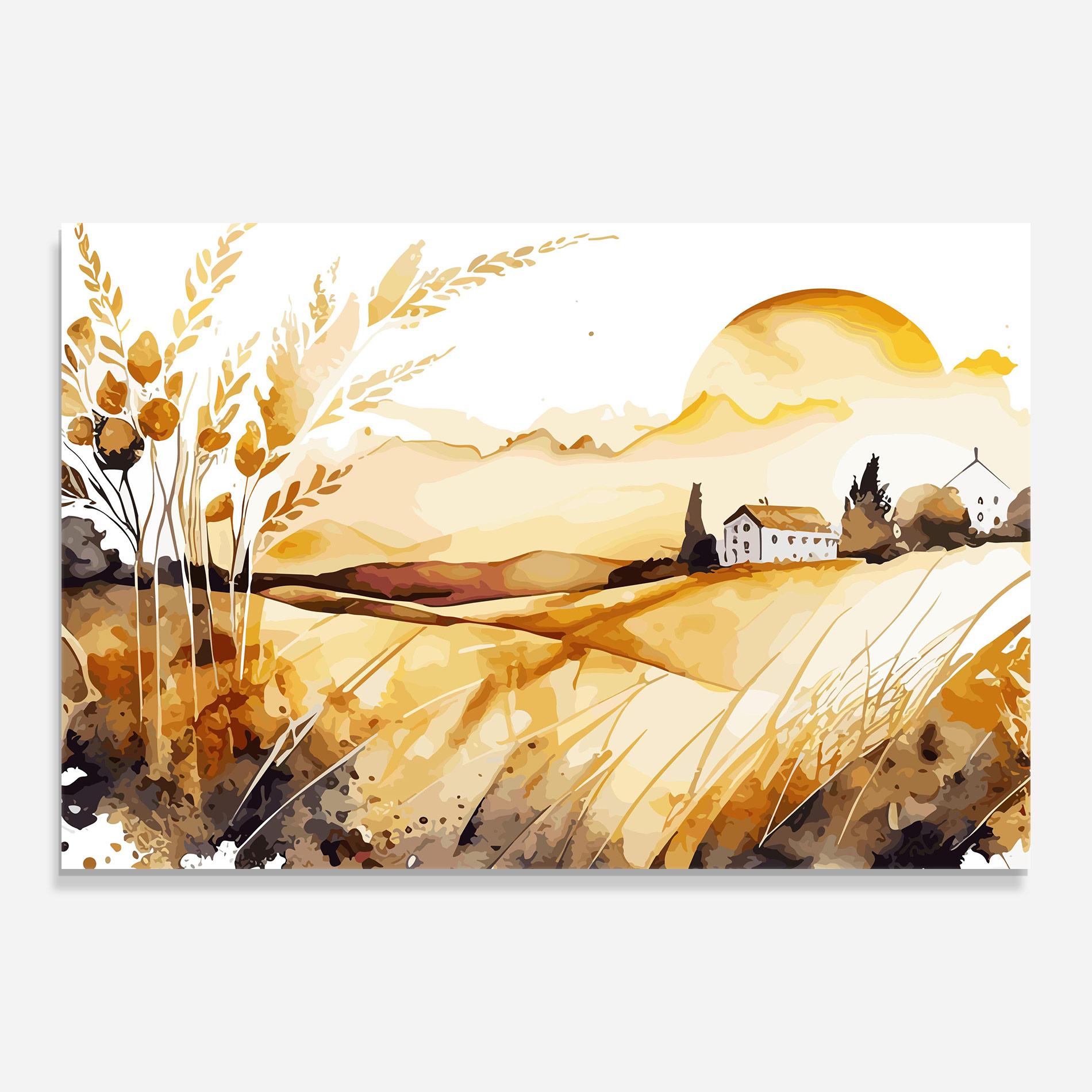 Стъклена картина Crops Field mockup 0