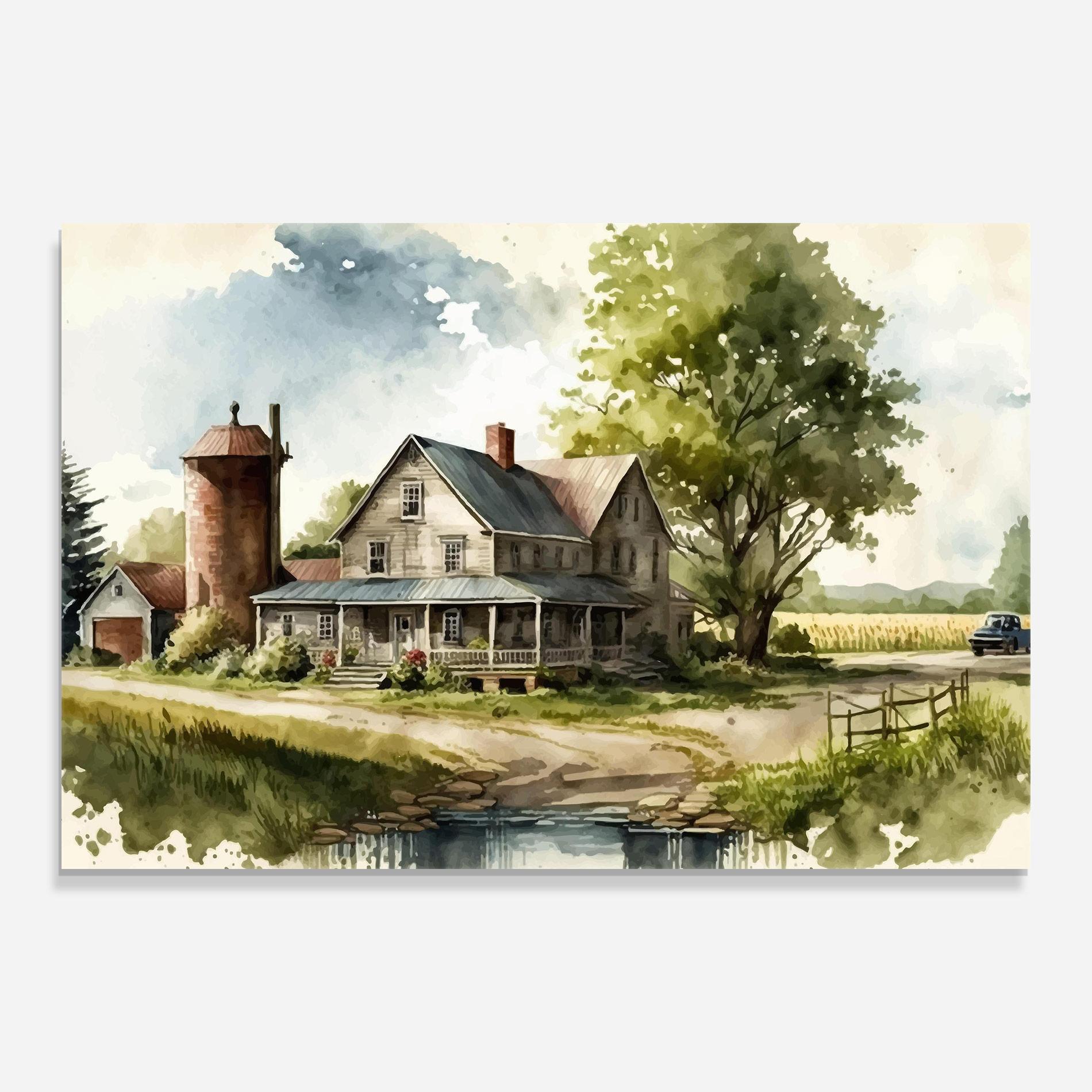 Стъклена картина Farm Blue Car mockup 0