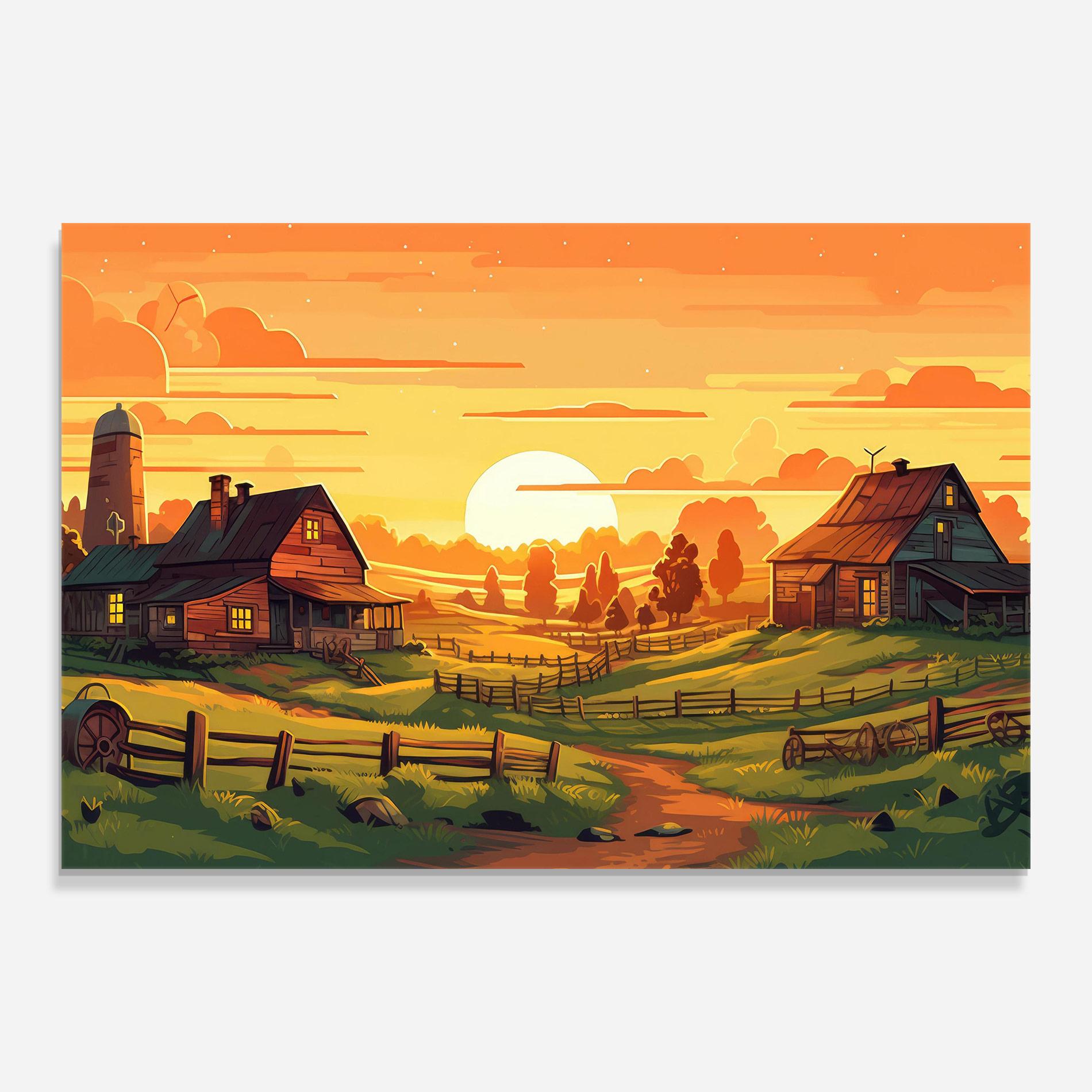 Стъклена картина Farmhouse Sunlight mockup 0