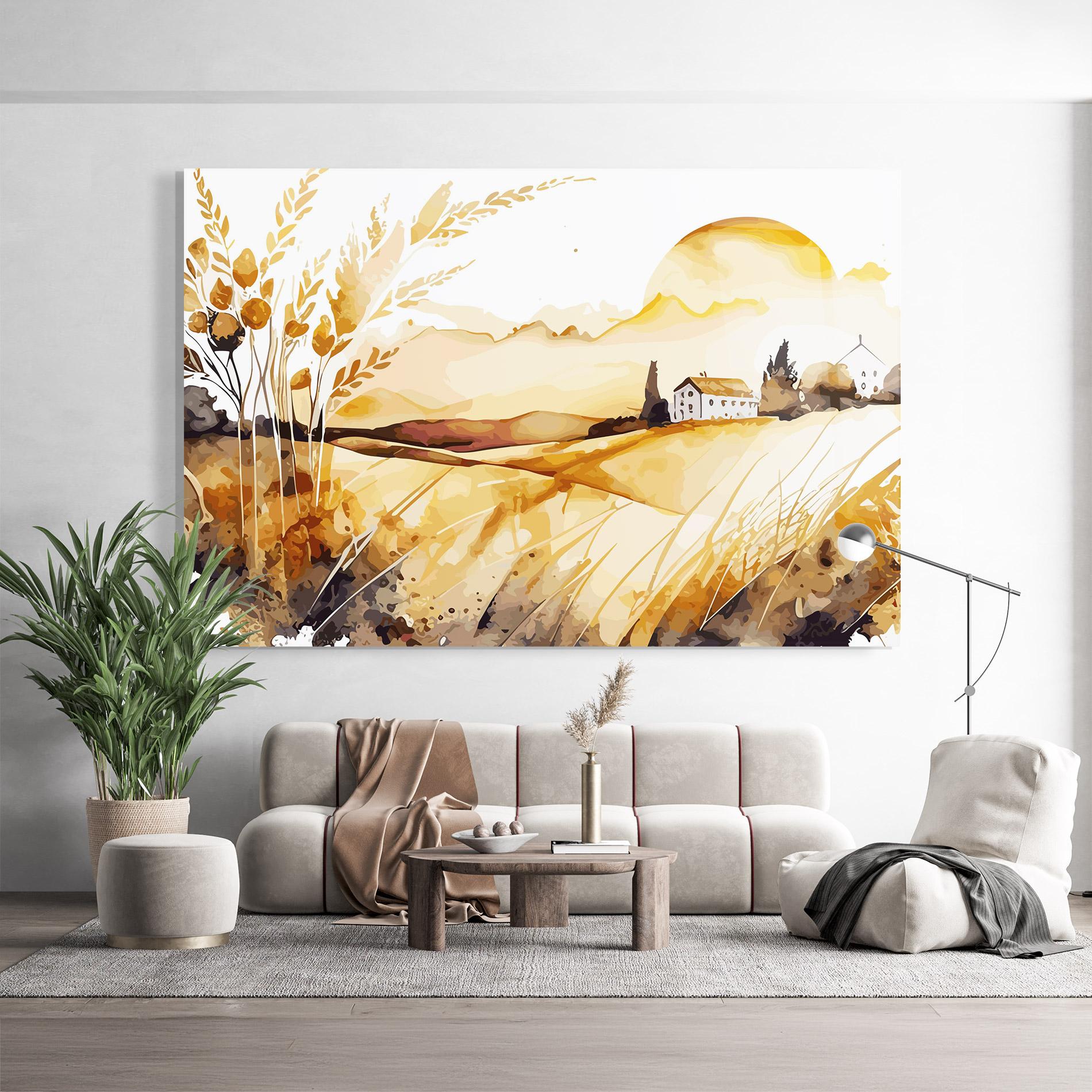 Стъклена картина Crops Field mockup 9