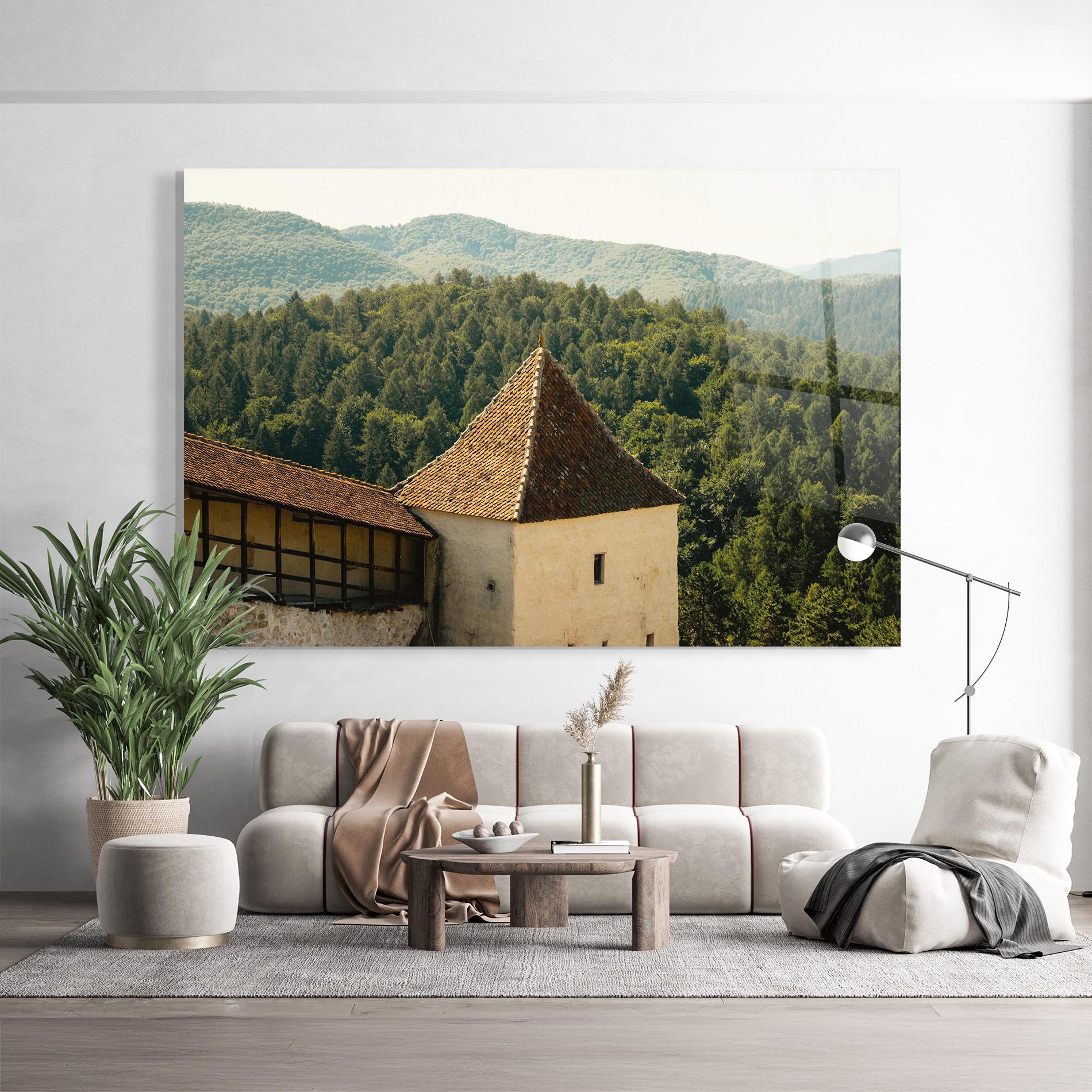 Стъклена картина Mountain Church mockup 9