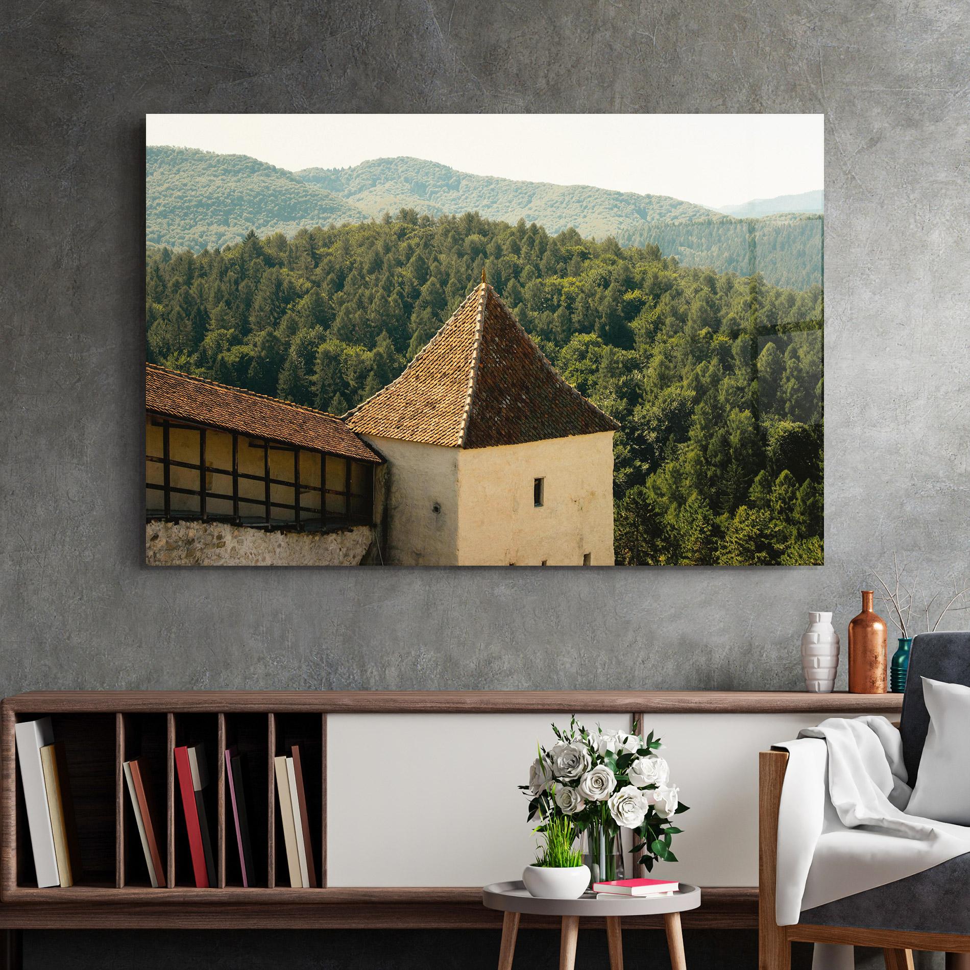 Стъклена картина Mountain Church mockup 2