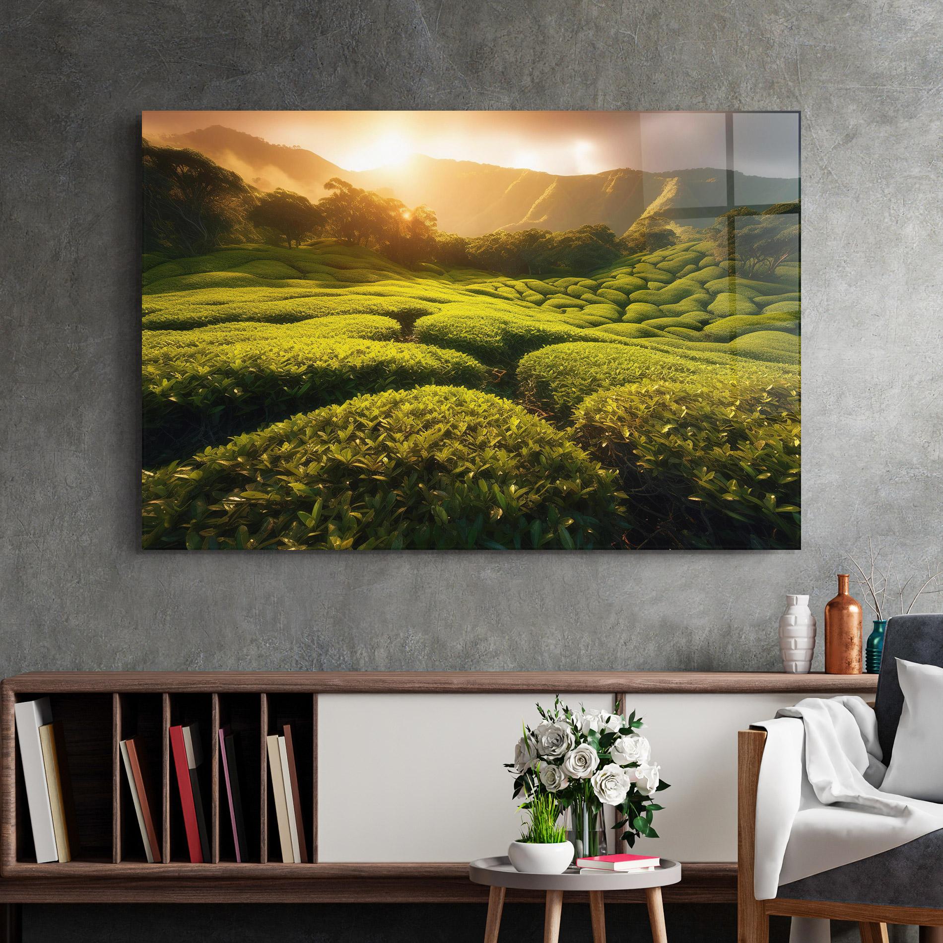 Стъклена картина Tea Fields mockup 2