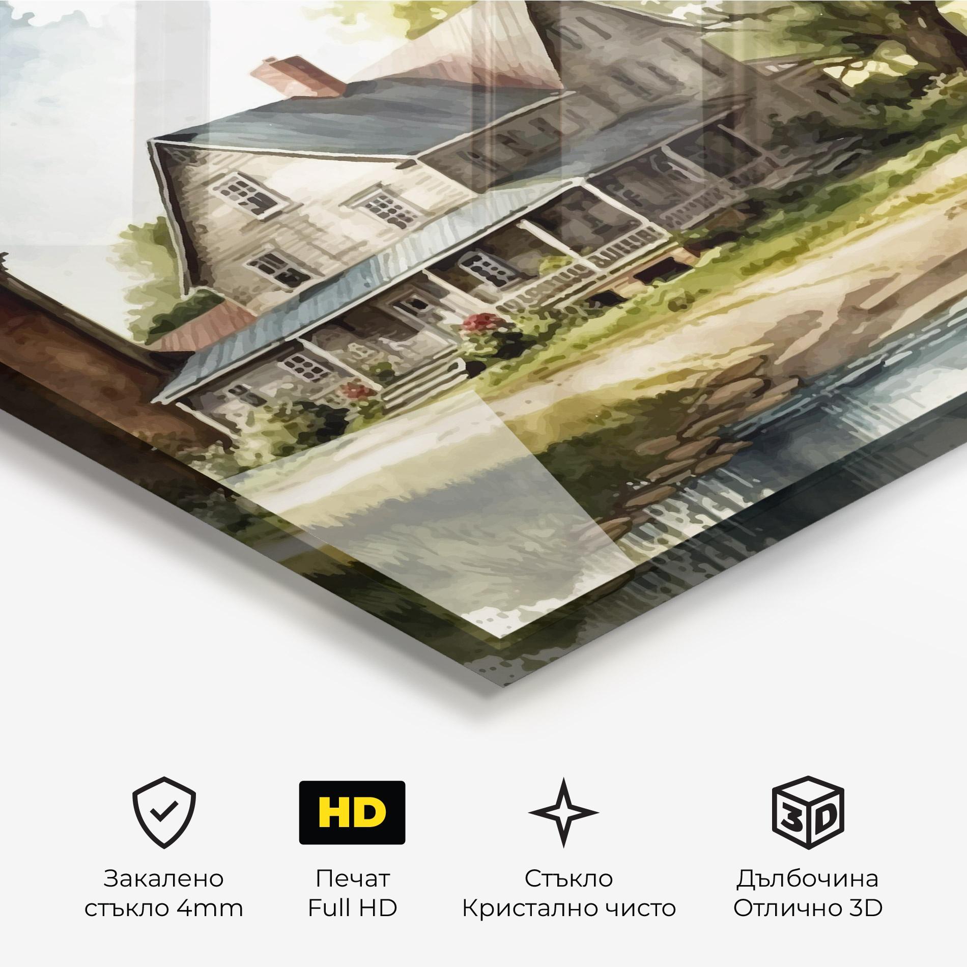 Стъклена картина Farm Blue Car mockup 3