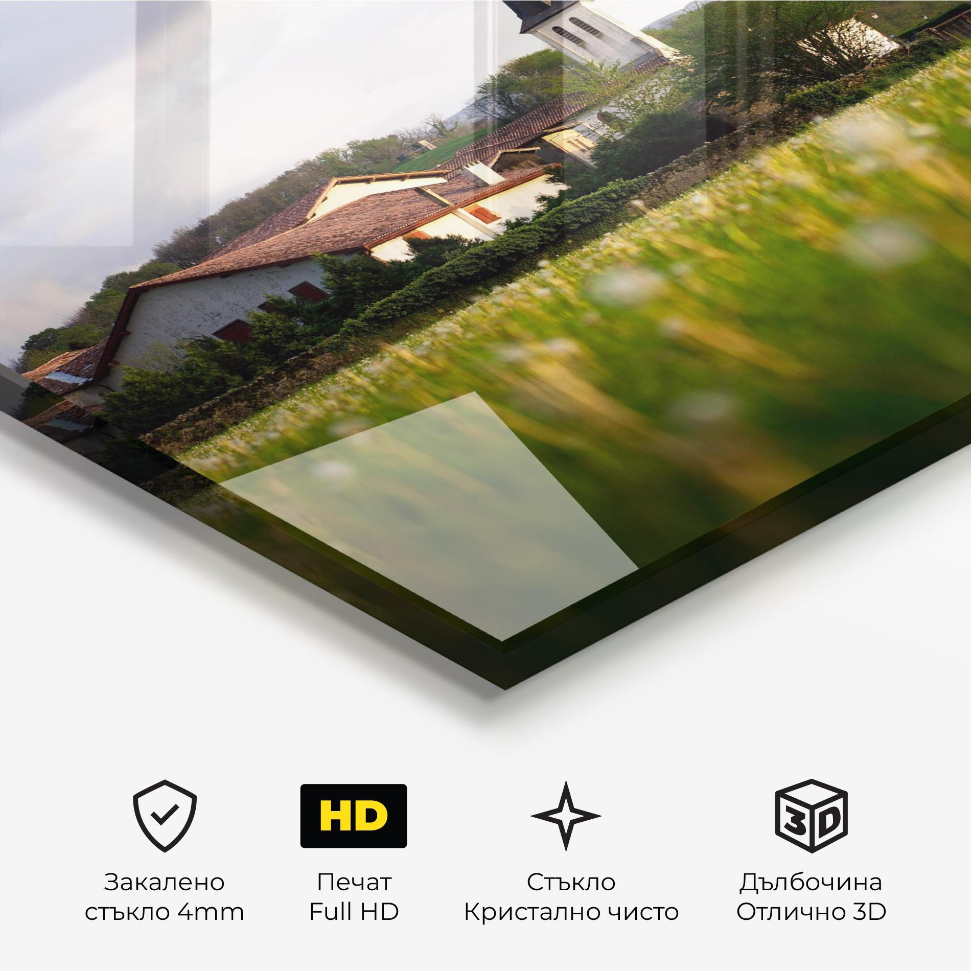 Стъклена картина Land Church mockup 3