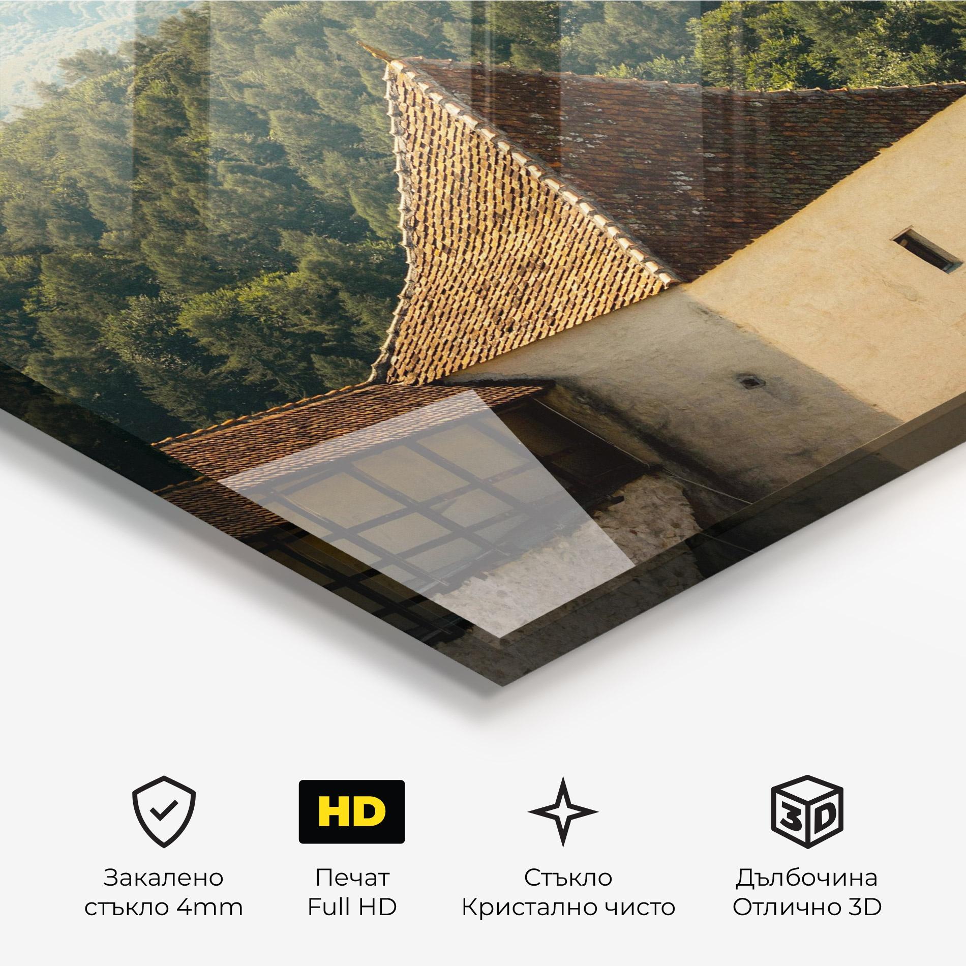 Стъклена картина Mountain Church mockup 3