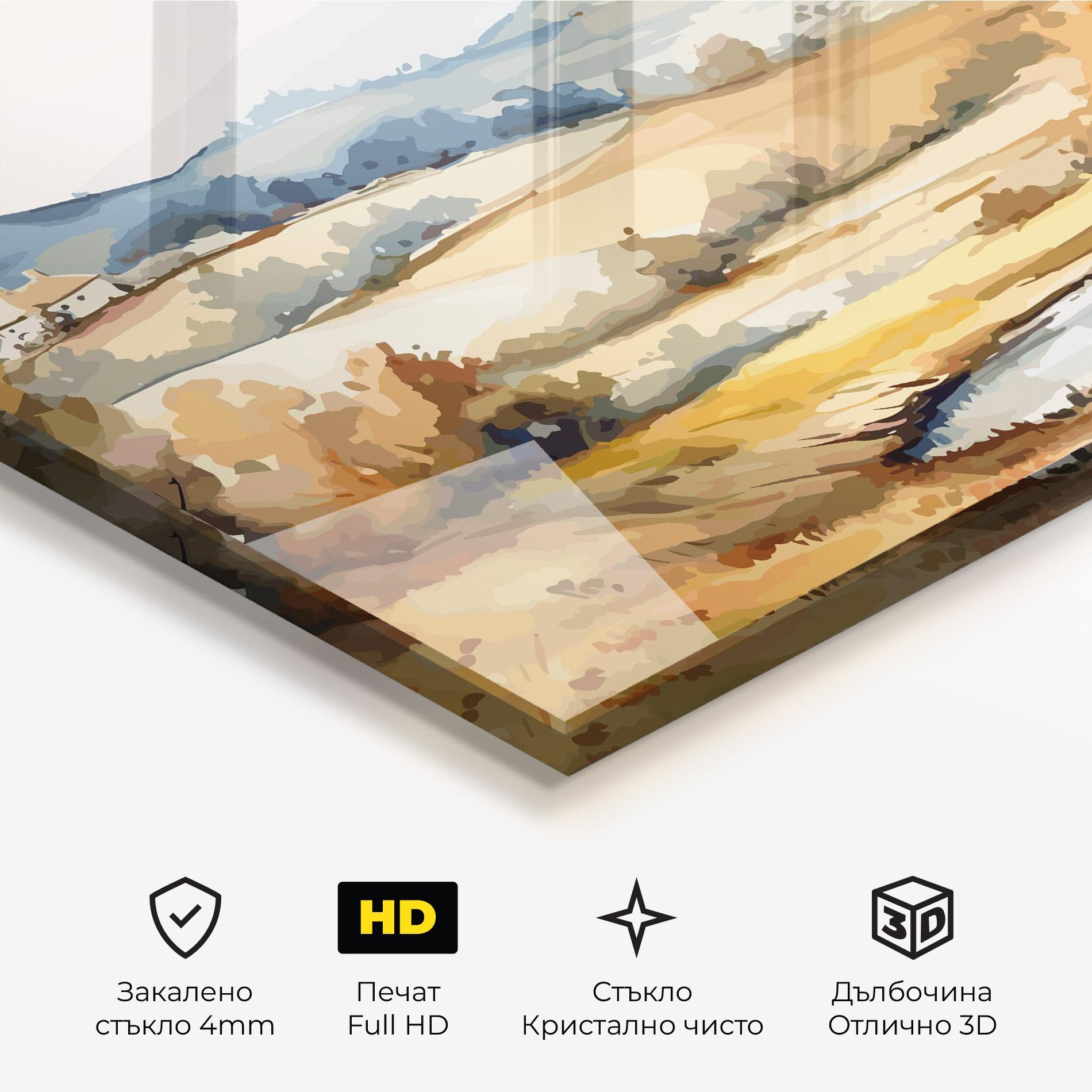 Стъклена картина Rural Small Lake mockup 3