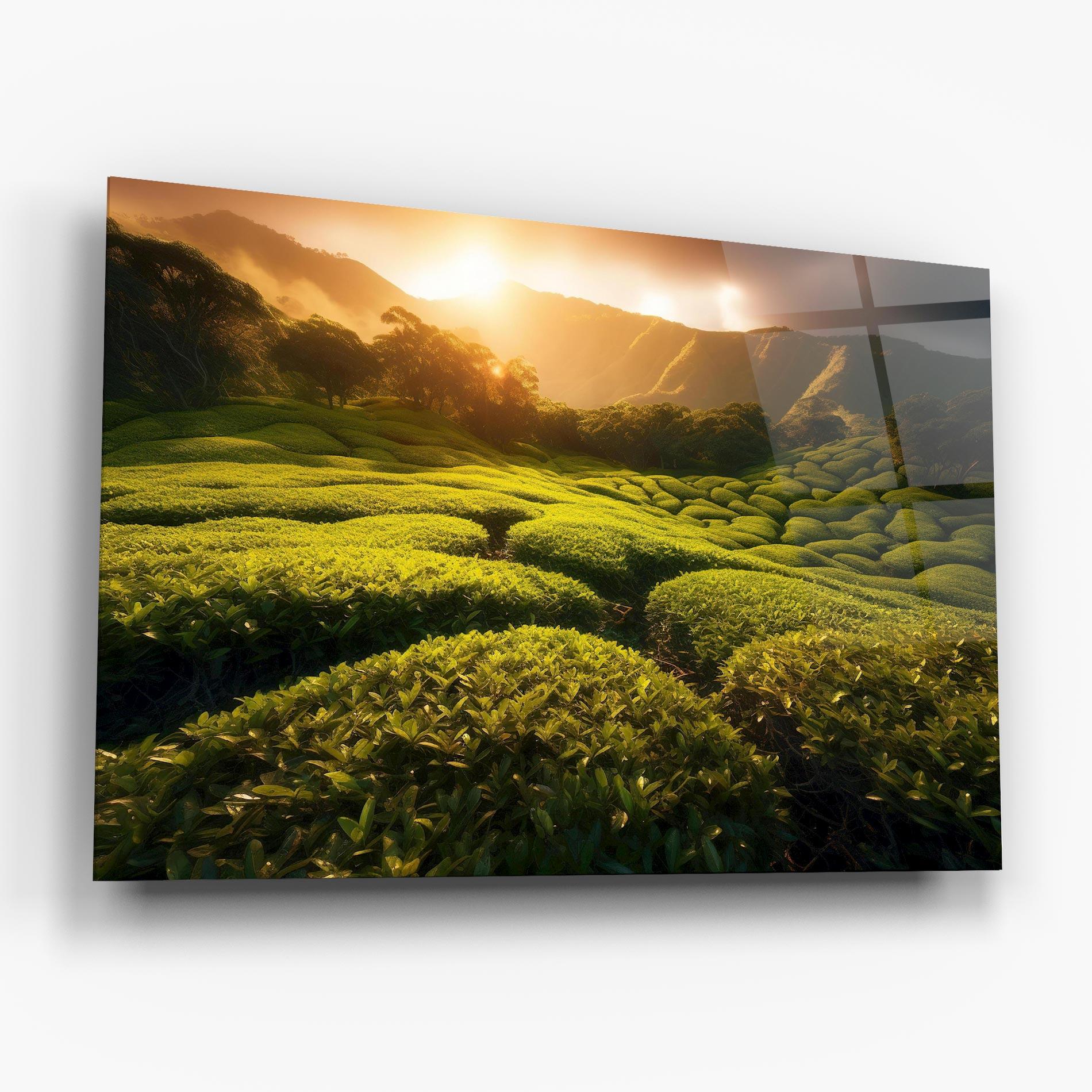 Стъклена картина Tea Fields mockup 6