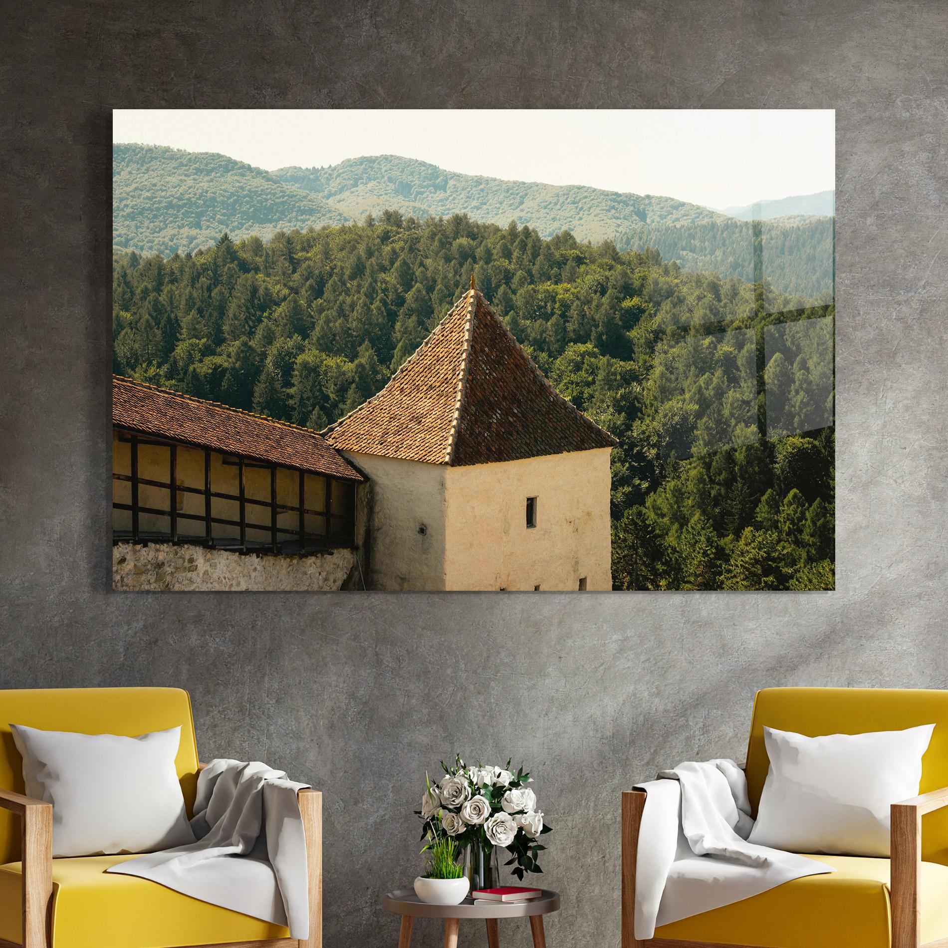 Стъклена картина Mountain Church mockup 4