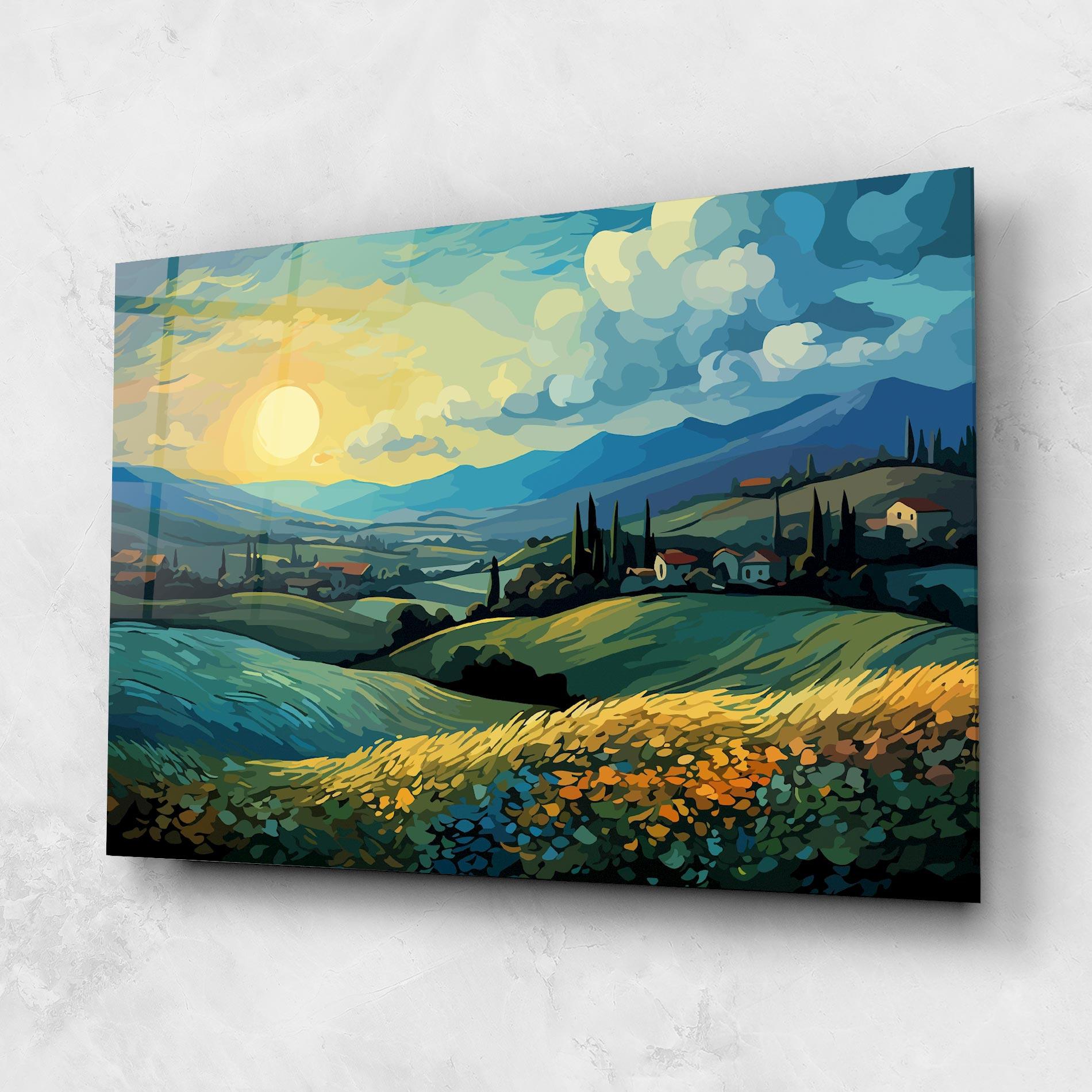 Стъклена картина Fantasy Blue View mockup 1