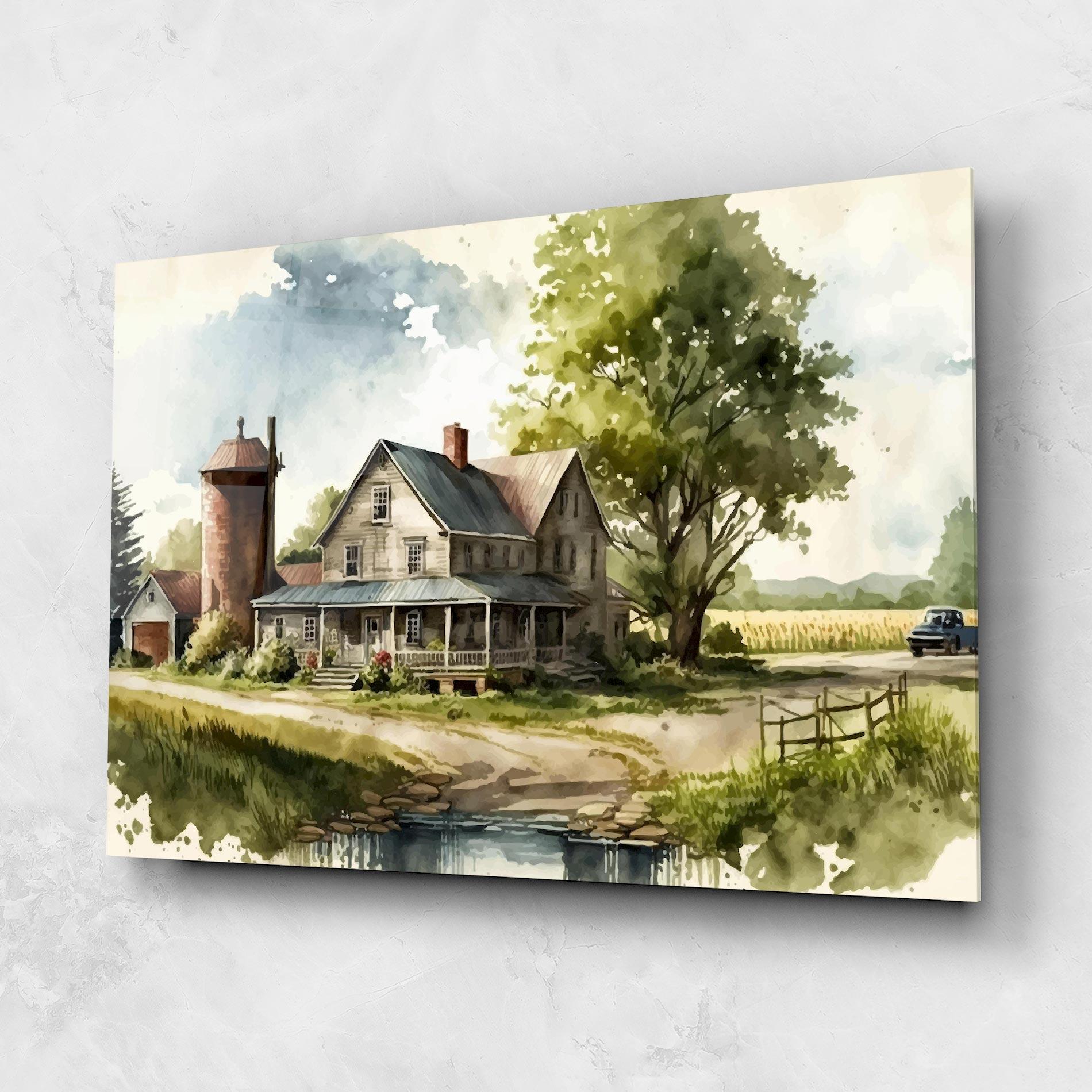 Стъклена картина Farm Blue Car mockup 1