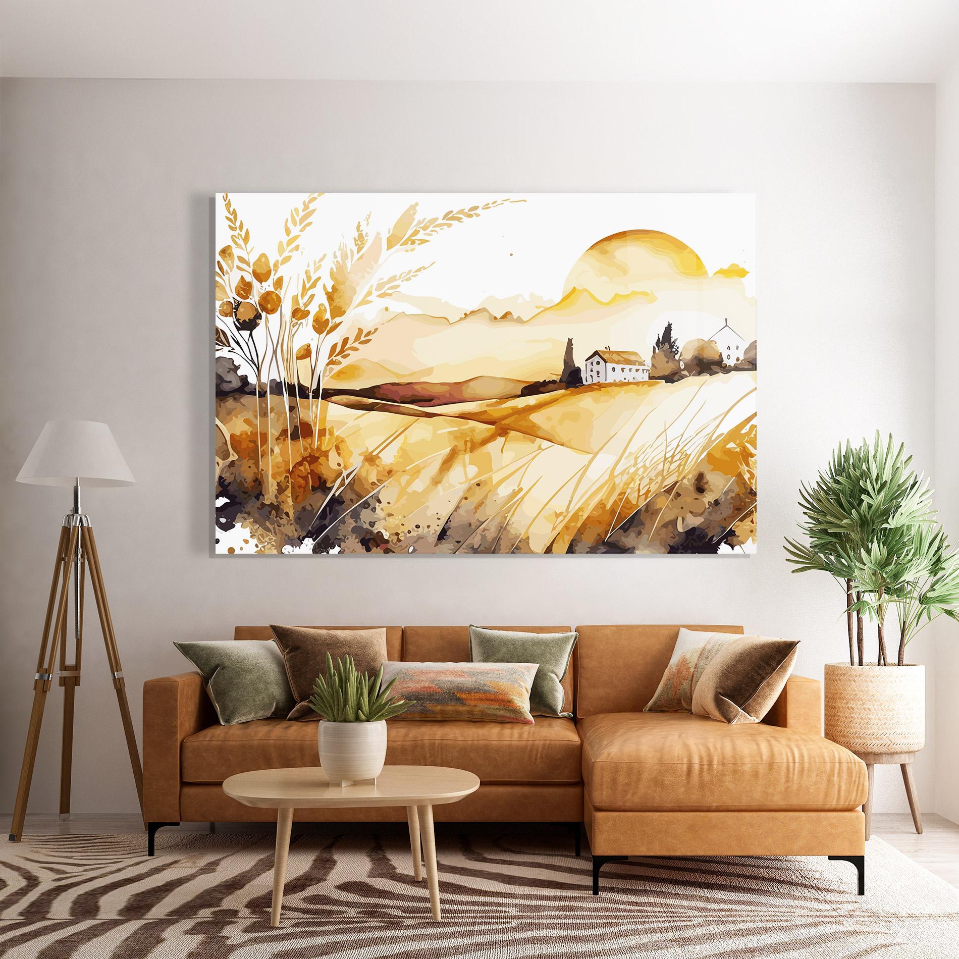 Стъклена картина Crops Field mockup 7