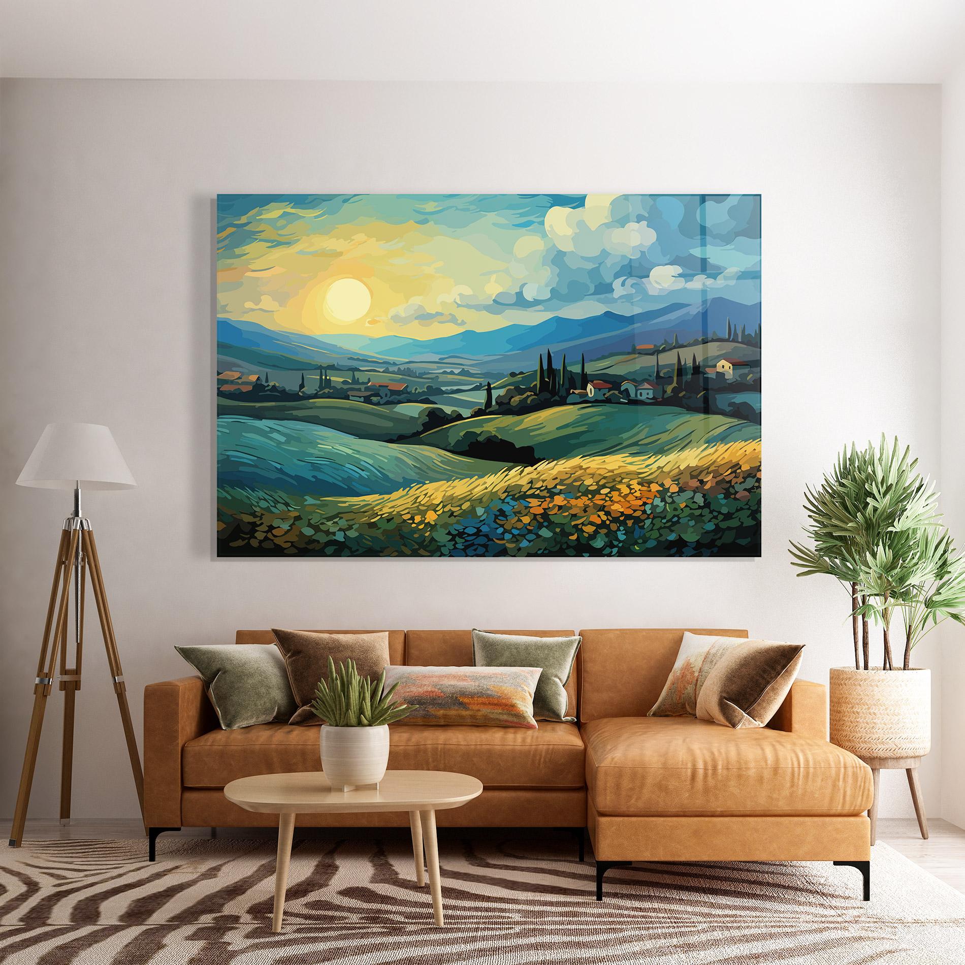 Стъклена картина Fantasy Blue View mockup 7