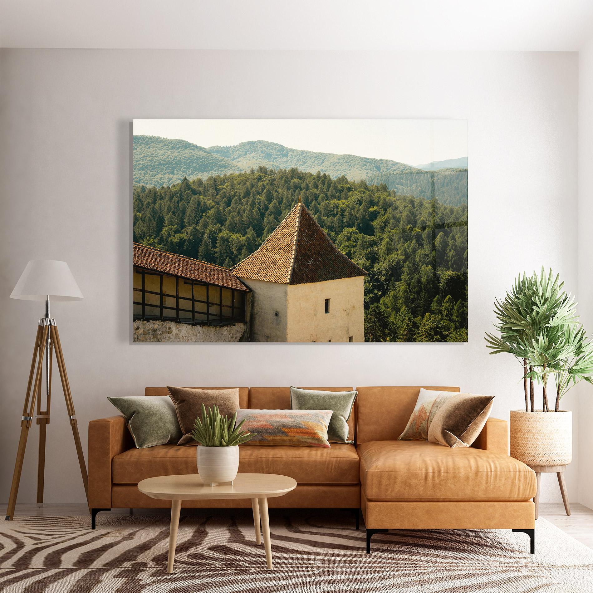 Стъклена картина Mountain Church mockup 7