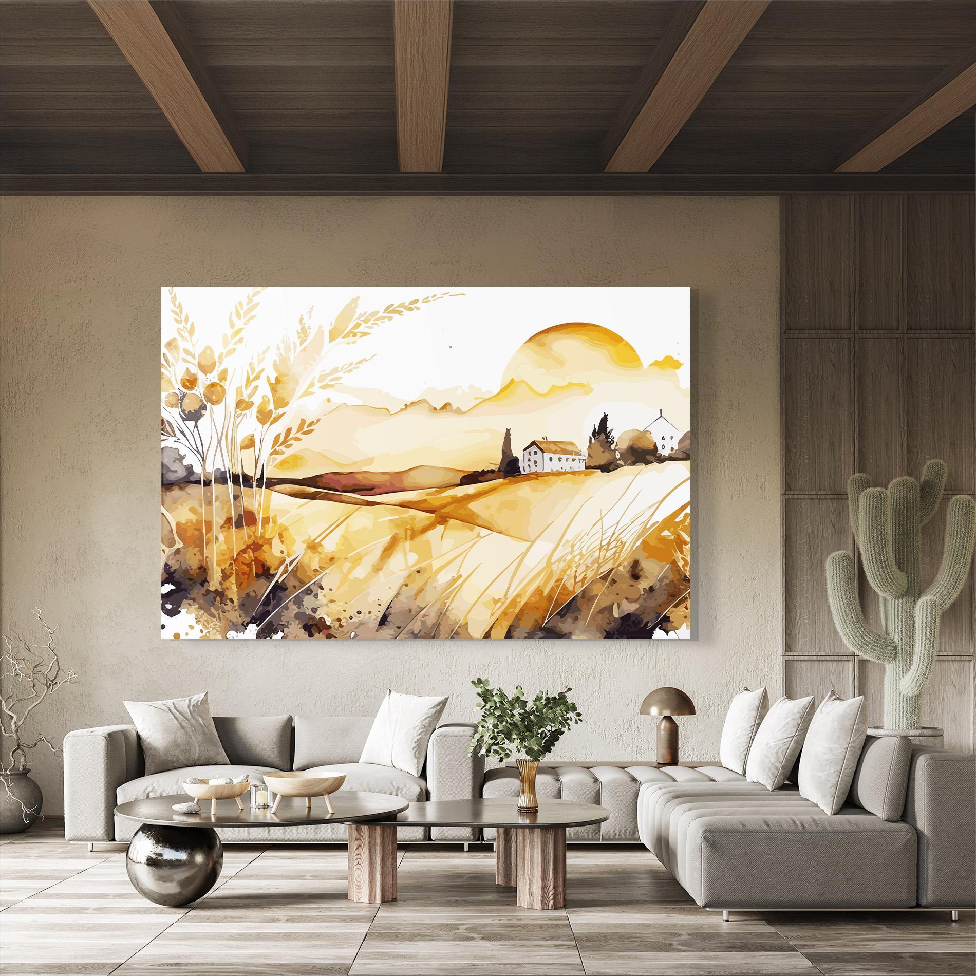 Стъклена картина Crops Field mockup 8