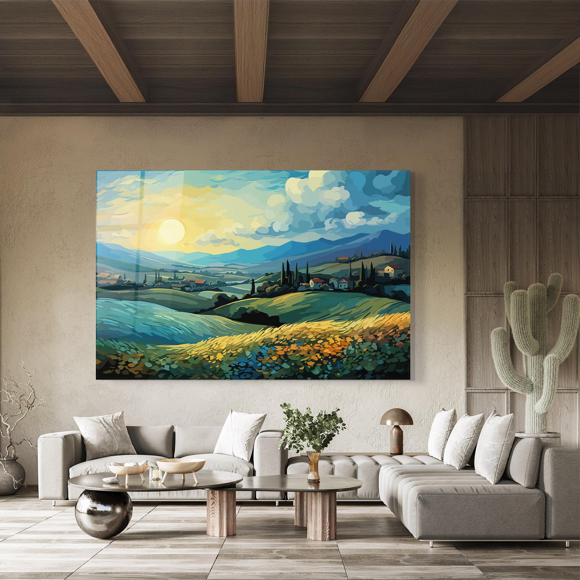 Стъклена картина Fantasy Blue View mockup 8