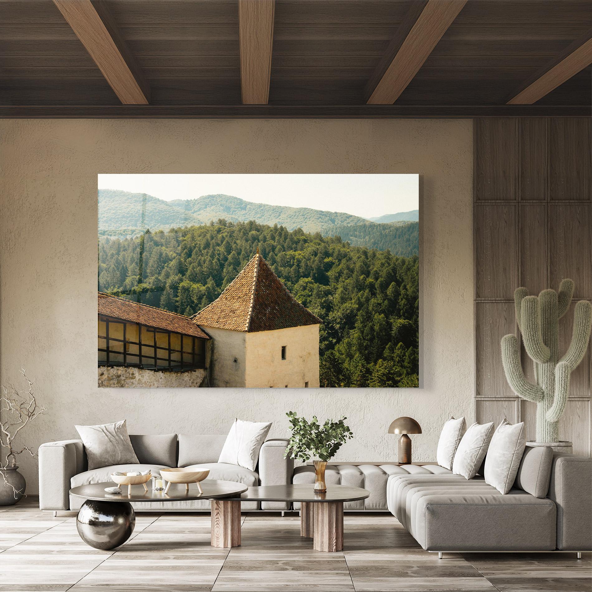 Стъклена картина Mountain Church mockup 8