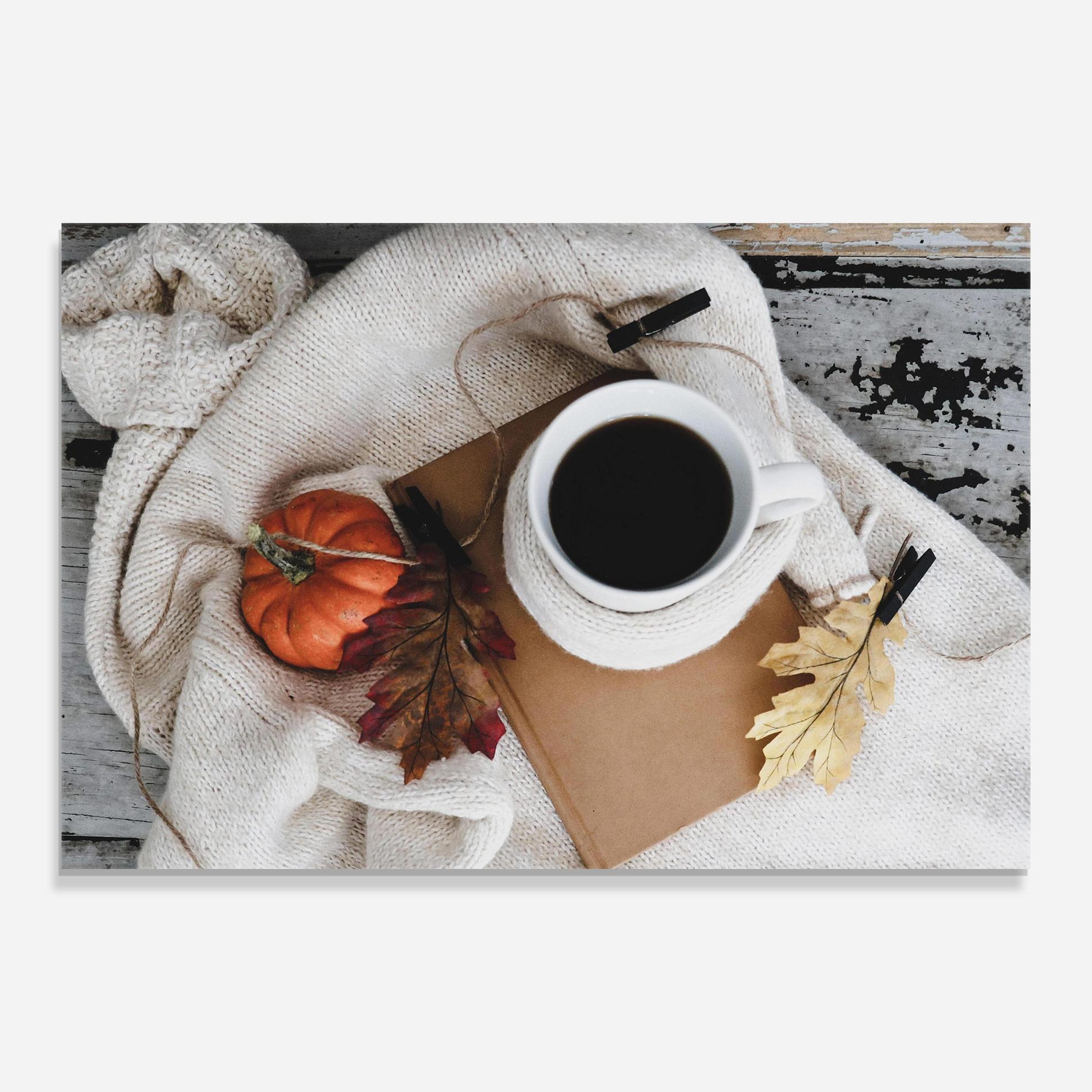 Стъклена картина Autumn Coffee mockup 0