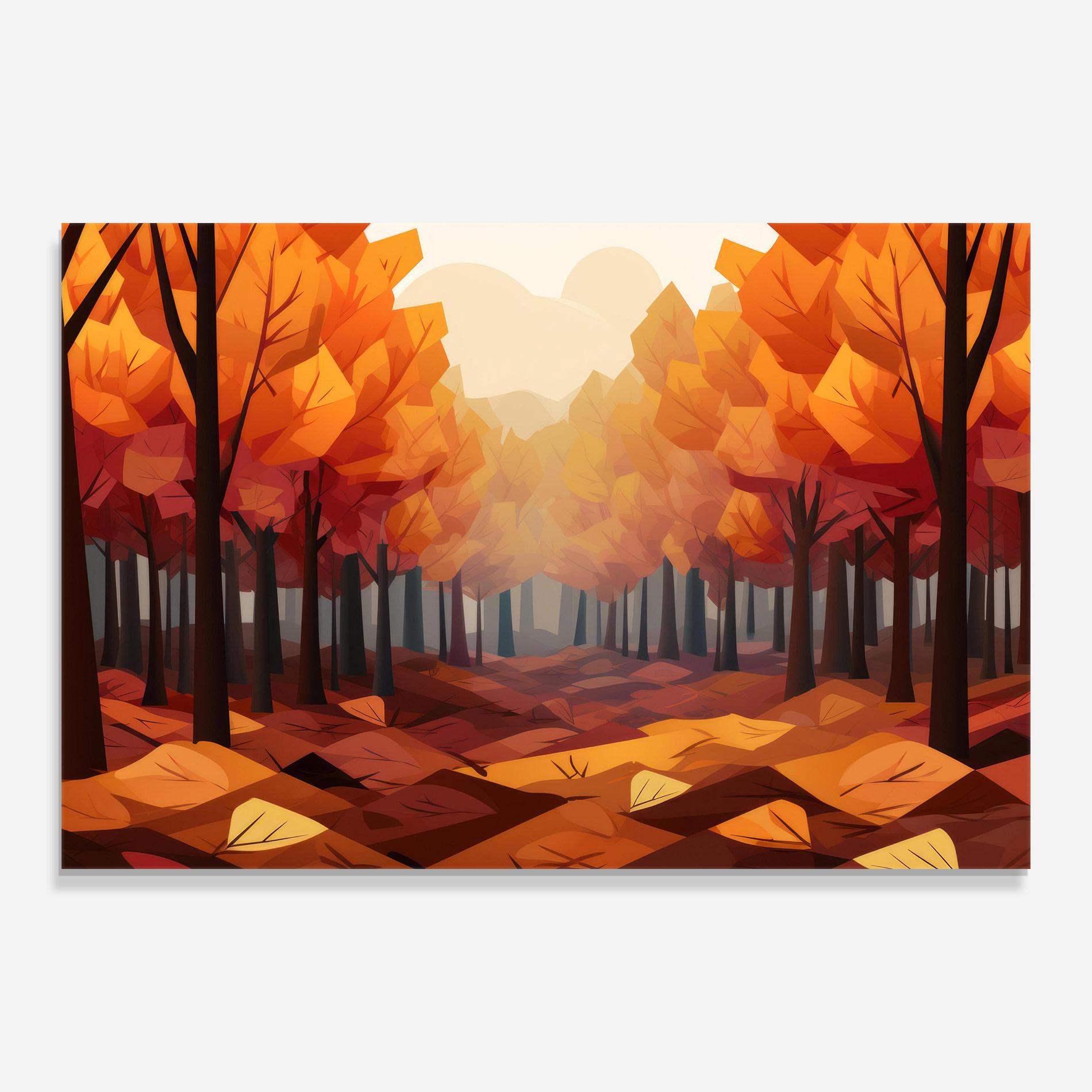 Стъклена картина Autumn Forest View mockup 0