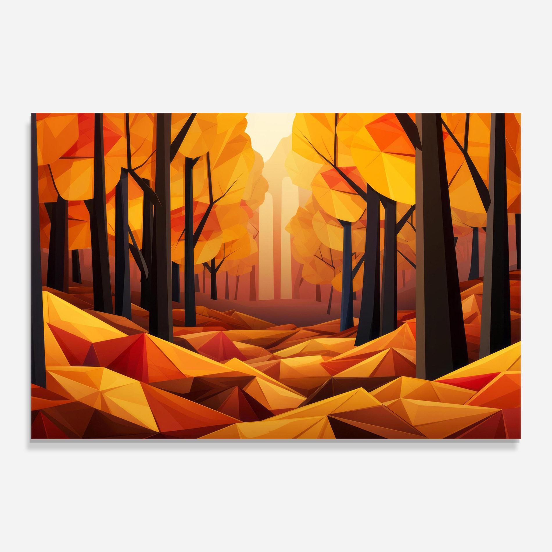 Стъклена картина Autumn Shapes mockup 0