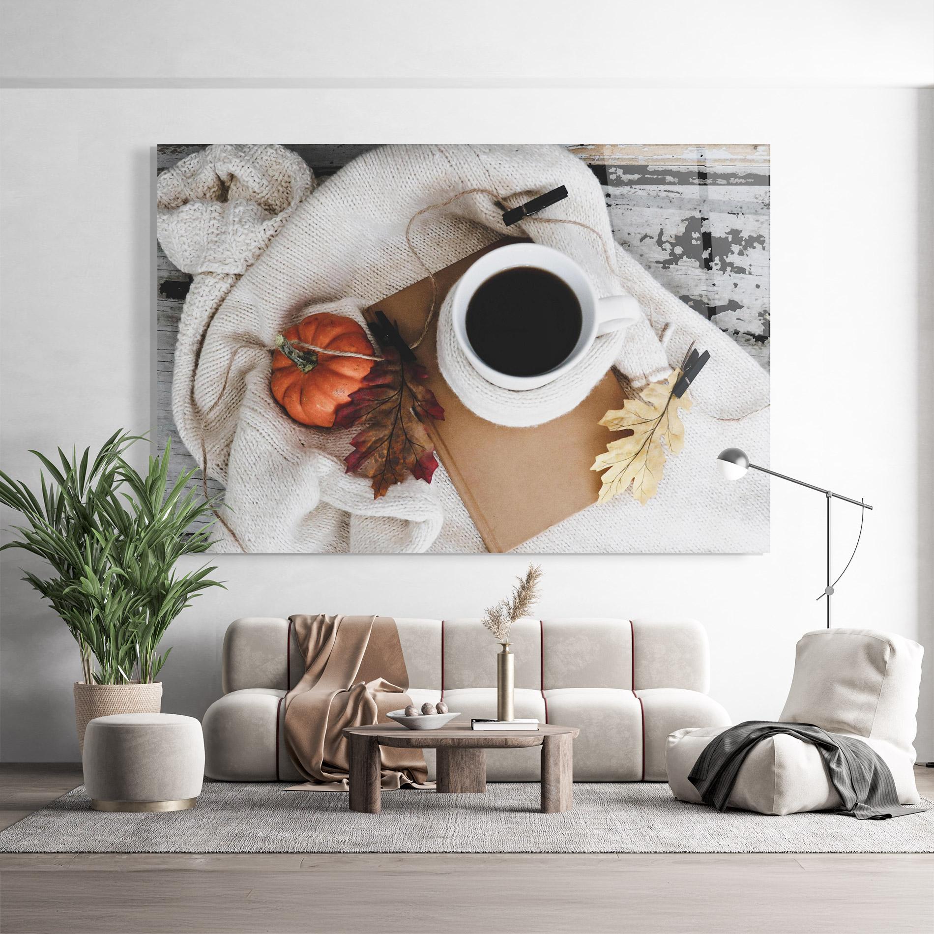 Стъклена картина Autumn Coffee mockup 9