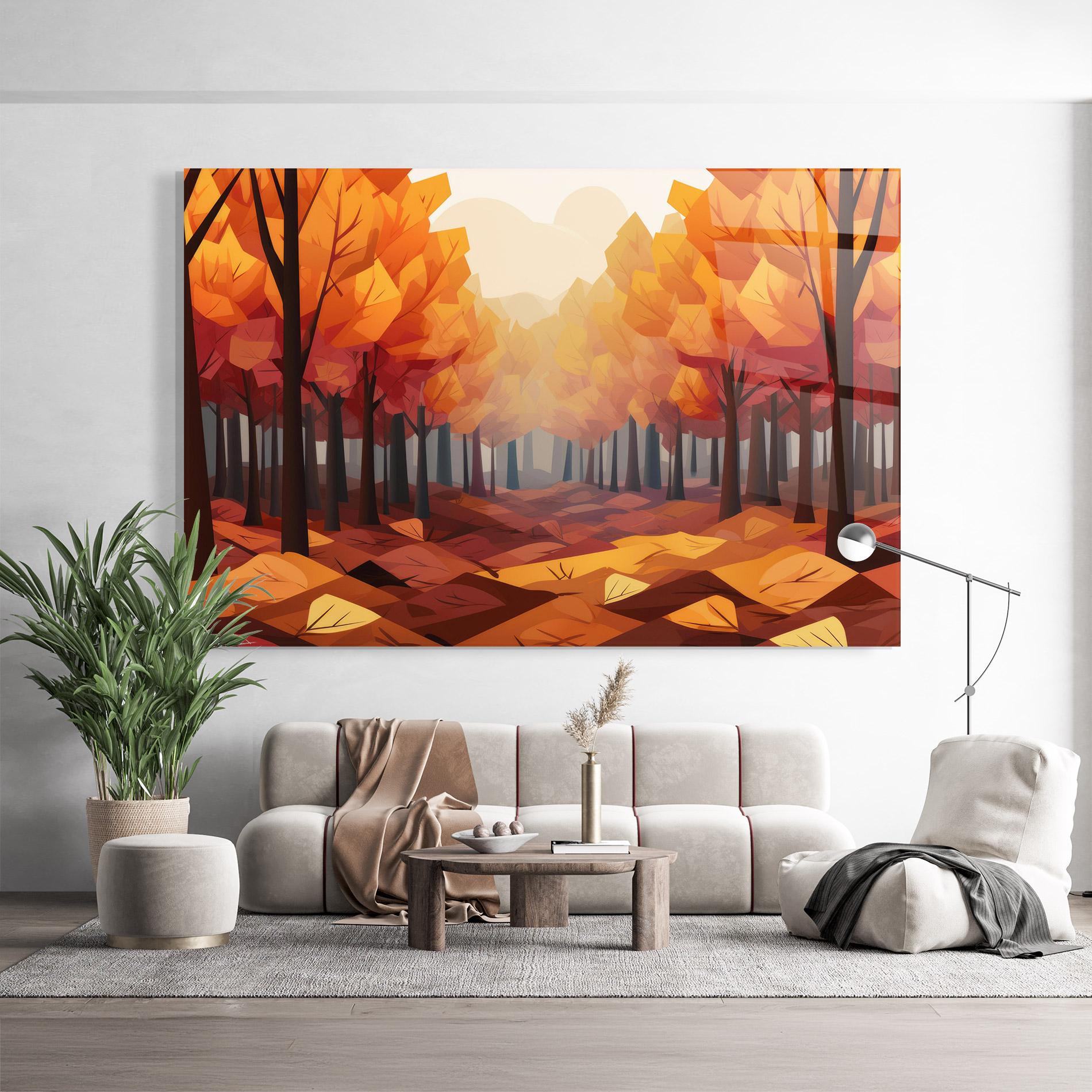 Стъклена картина Autumn Forest View mockup 9