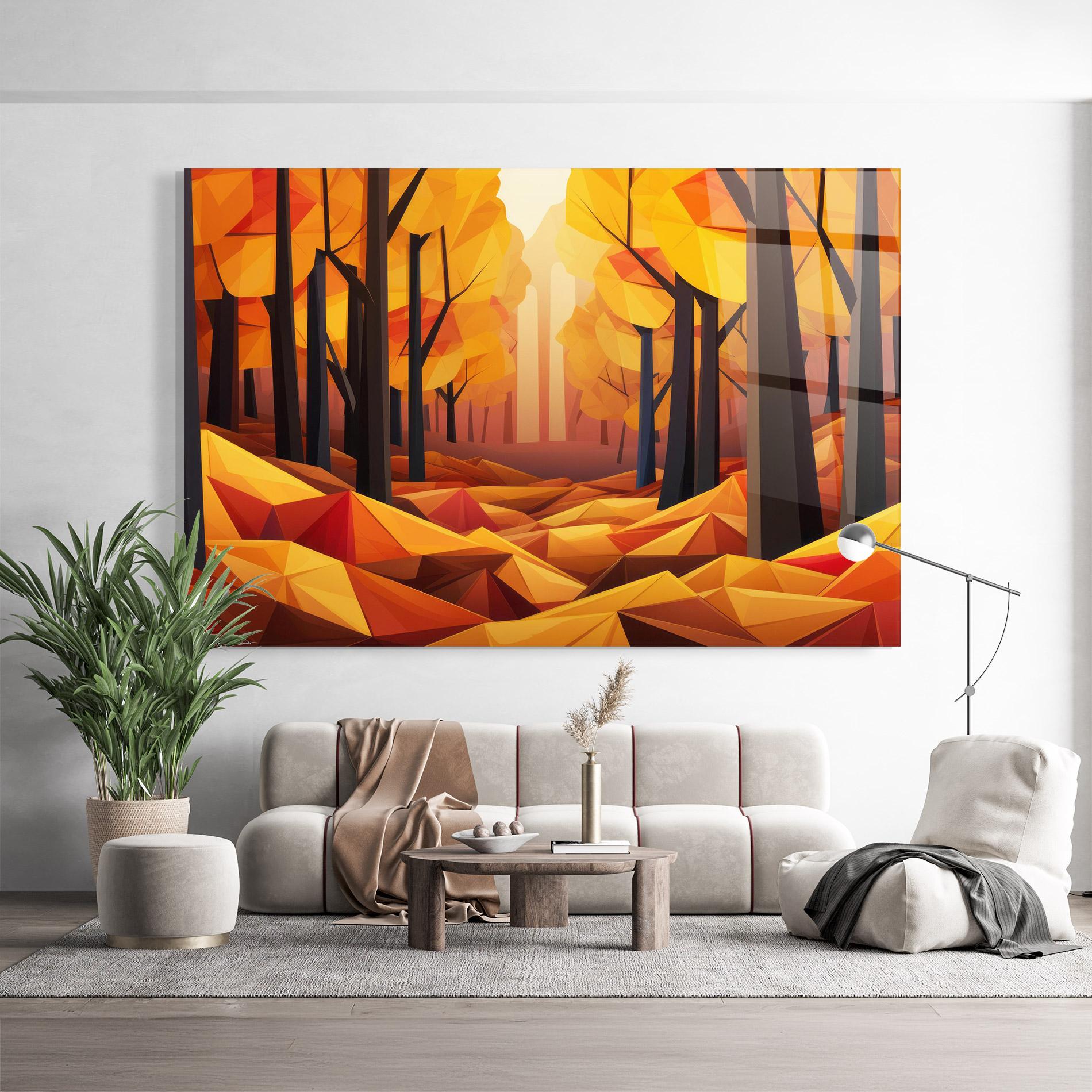 Стъклена картина Autumn Shapes mockup 9