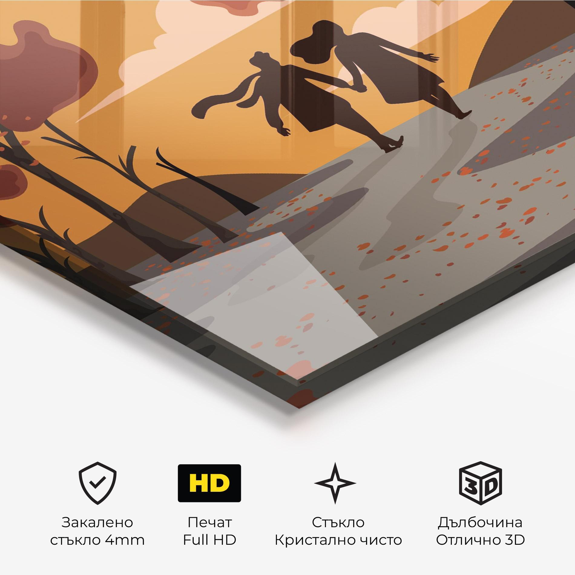 Стъклена картина Autumn Couple mockup 3