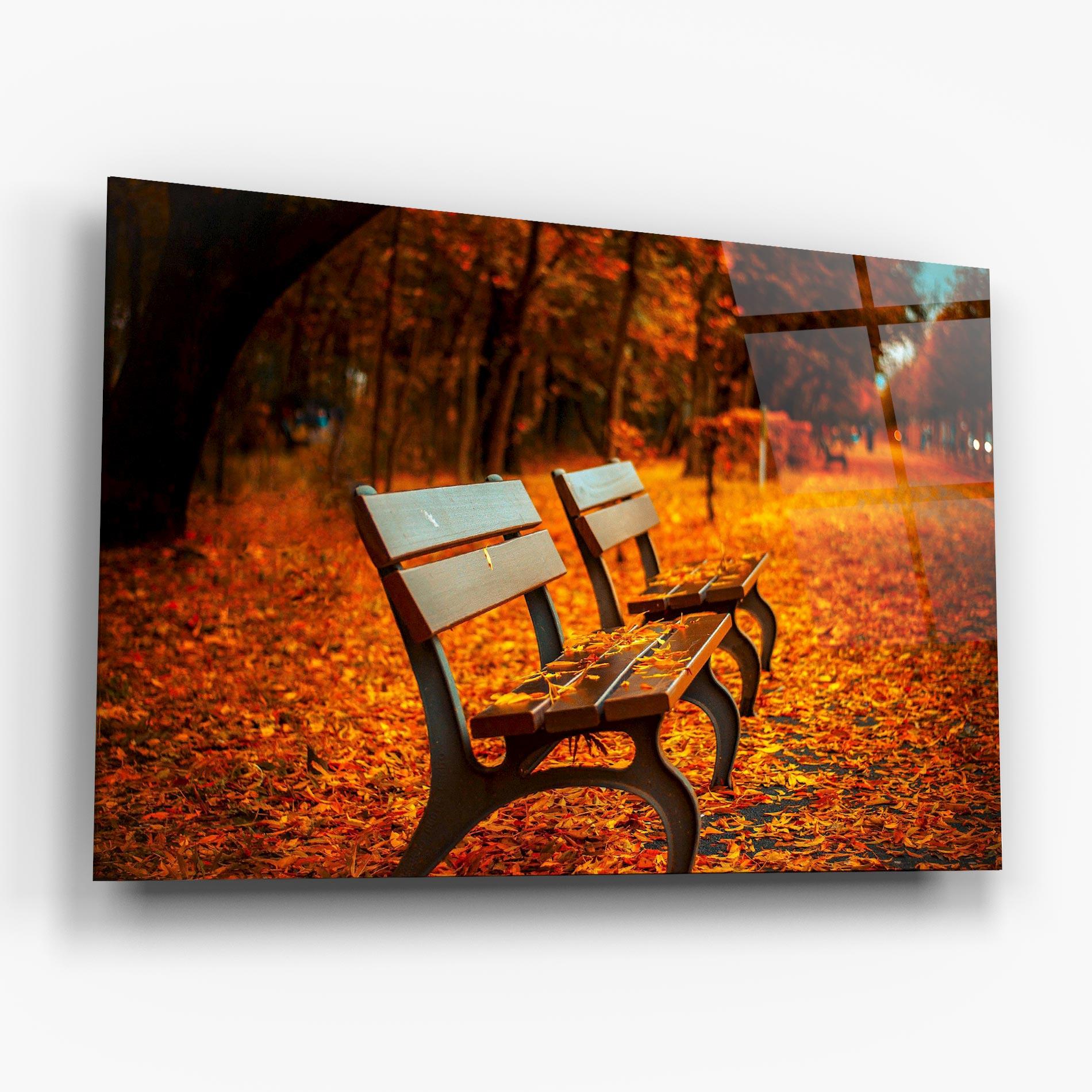 Стъклена картина Autumn Bench View mockup 6