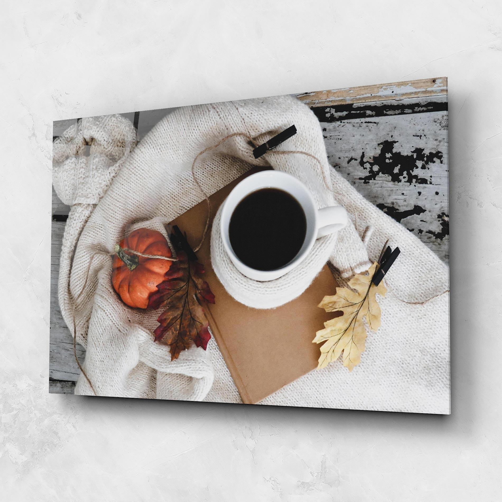 Стъклена картина Autumn Coffee mockup 1