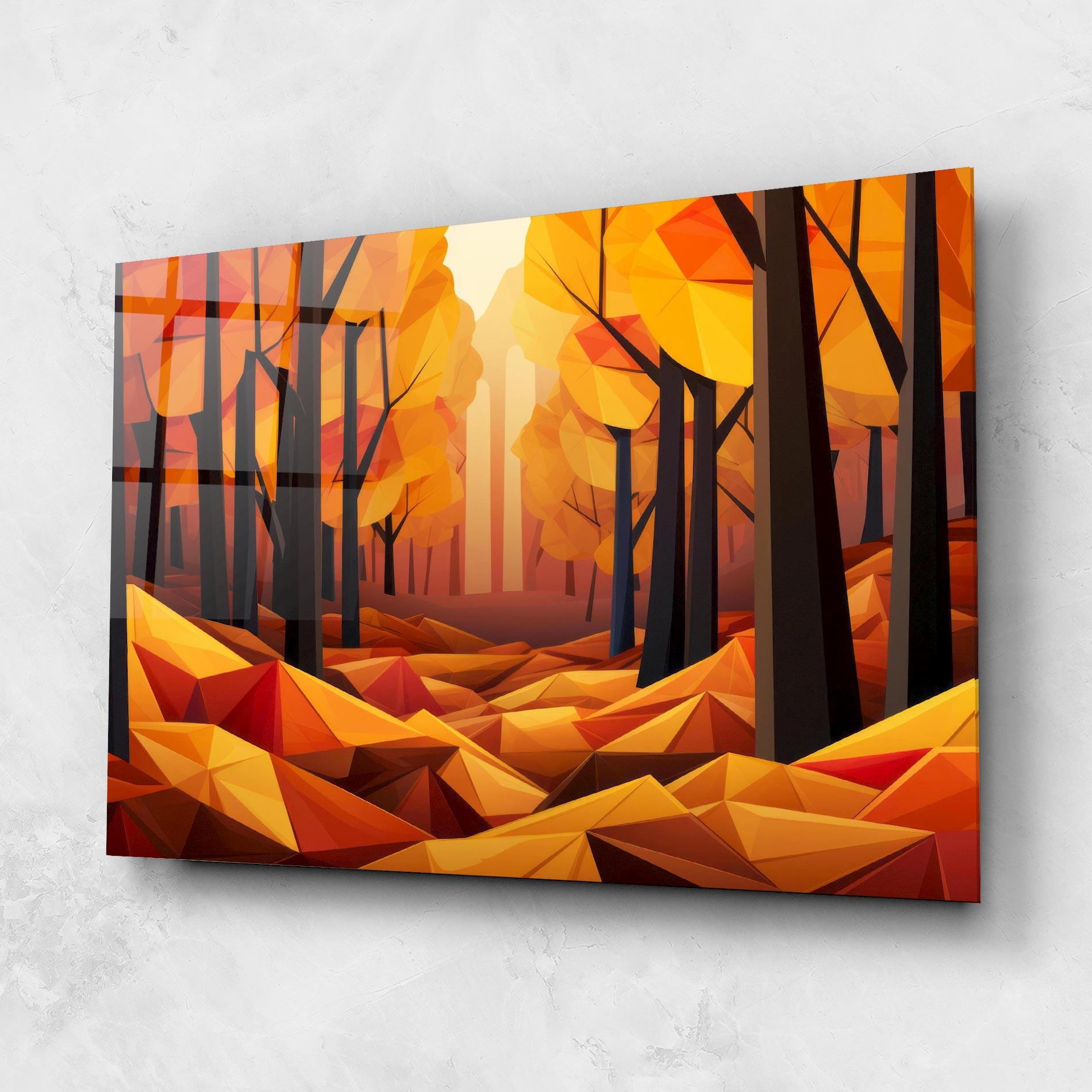 Стъклена картина Autumn Shapes mockup 1