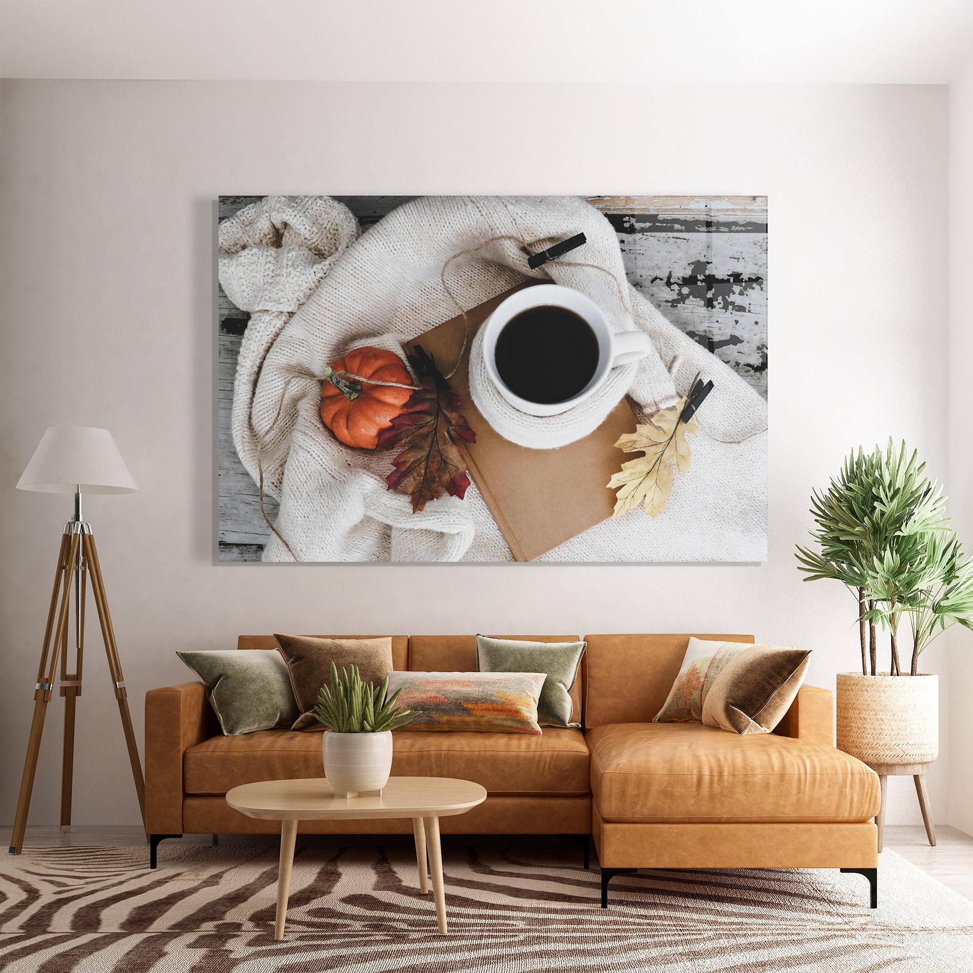 Стъклена картина Autumn Coffee mockup 7