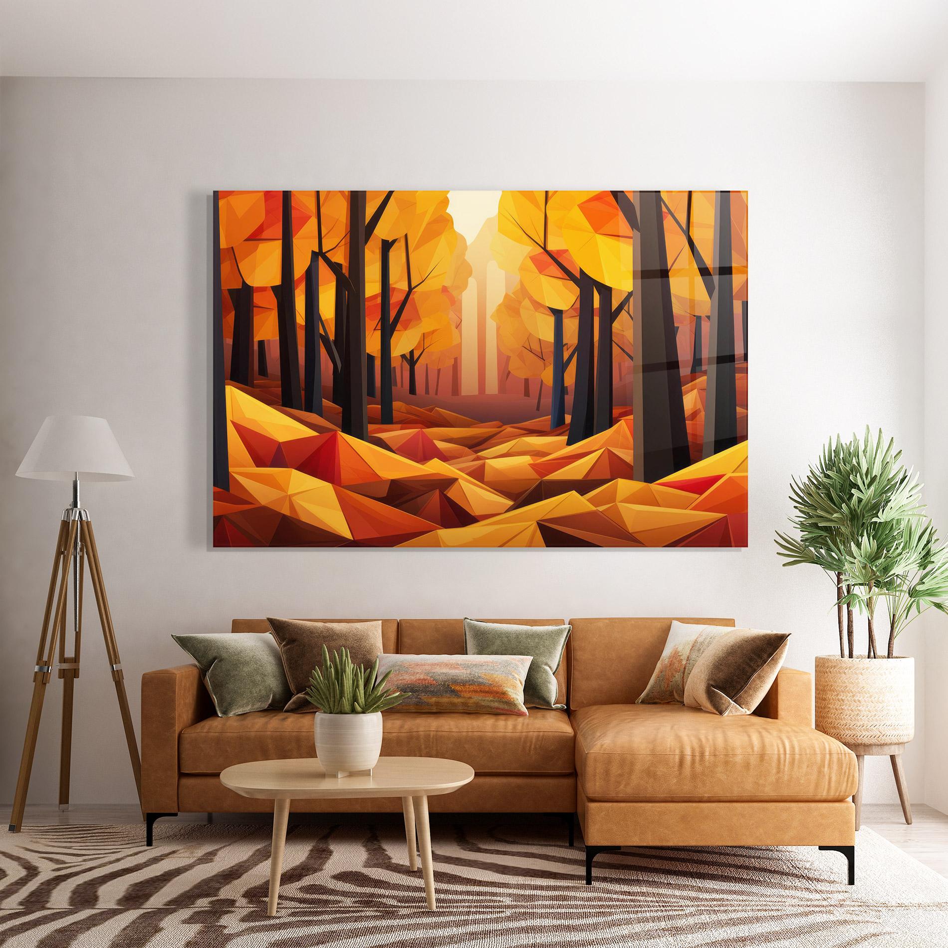 Стъклена картина Autumn Shapes mockup 7