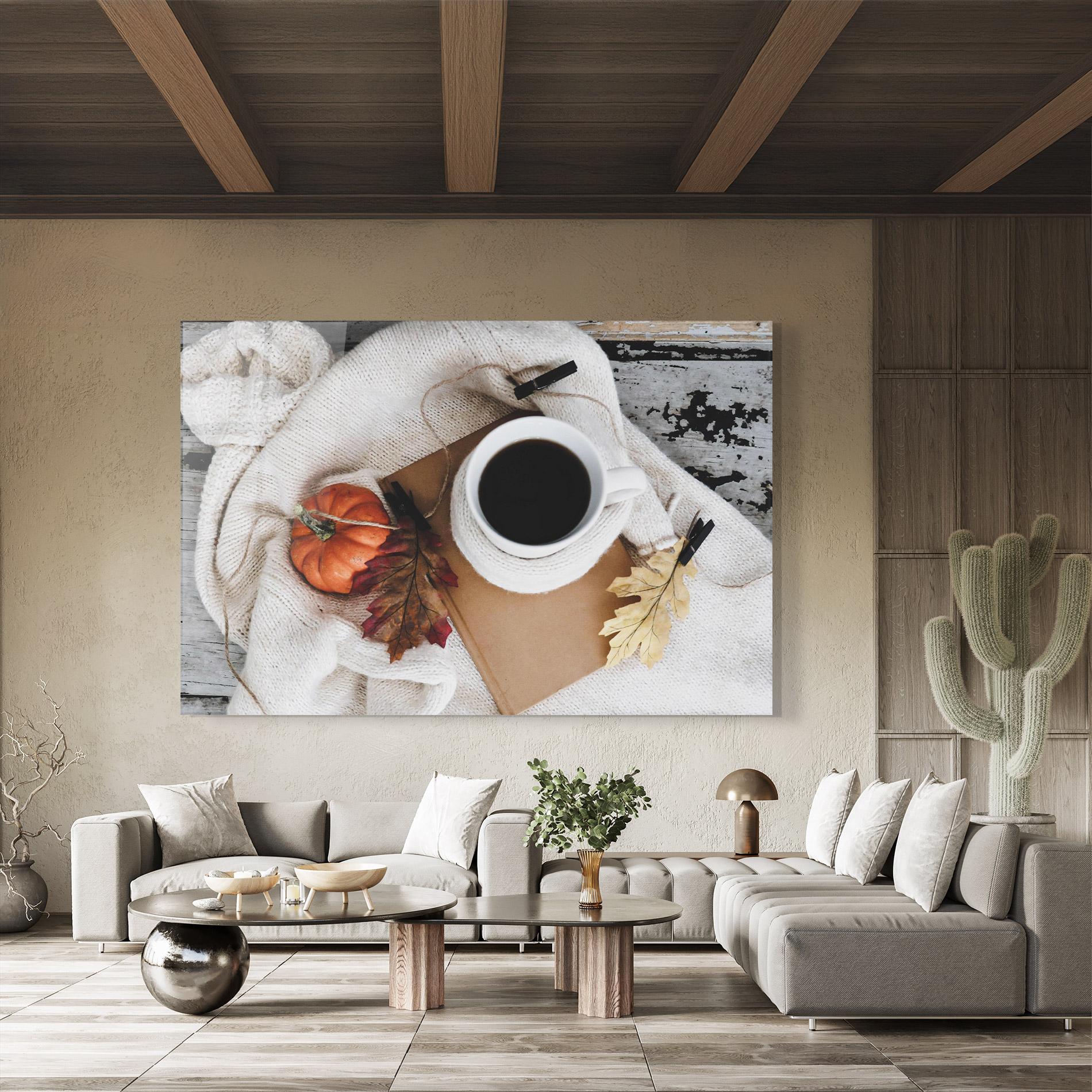 Стъклена картина Autumn Coffee mockup 8