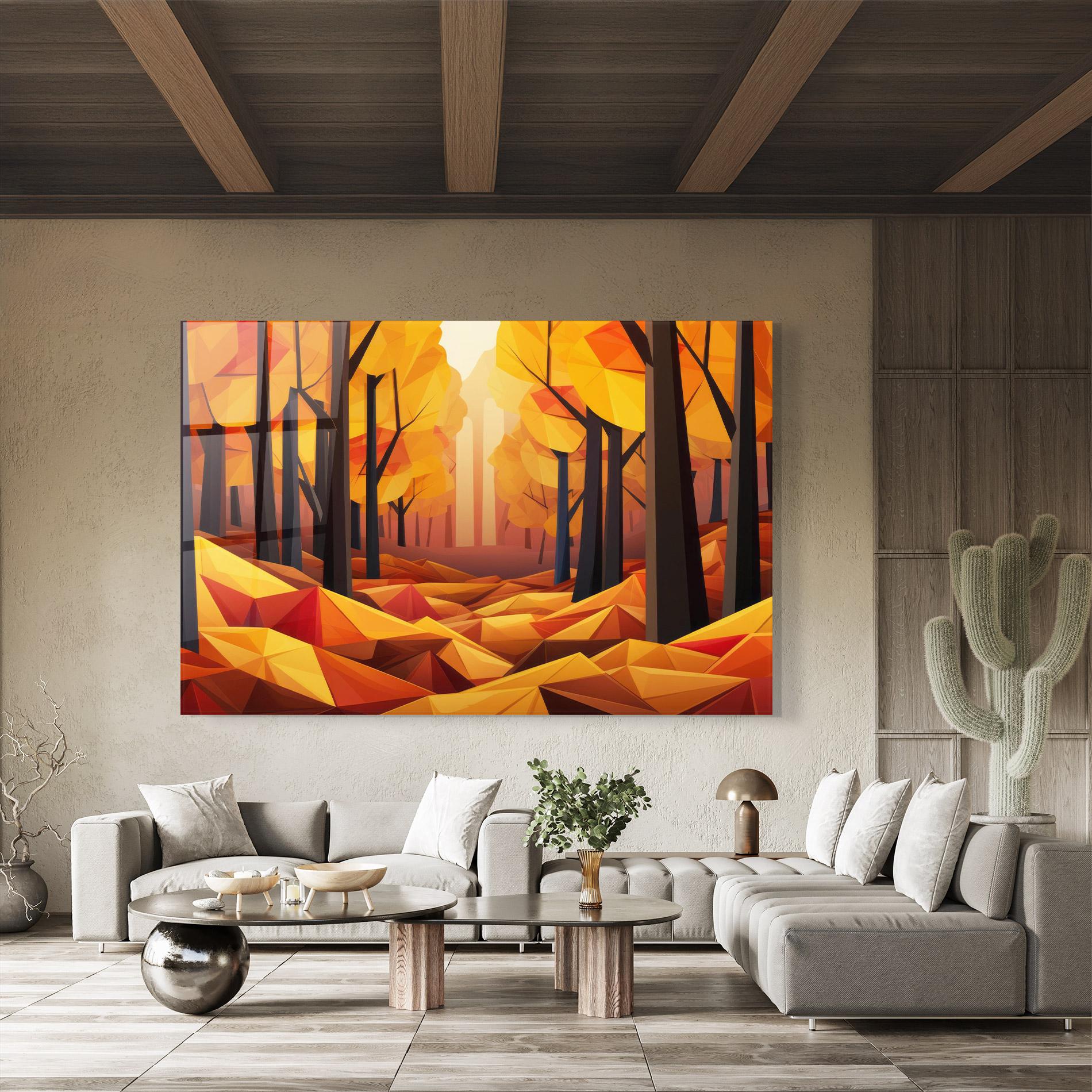 Стъклена картина Autumn Shapes mockup 8