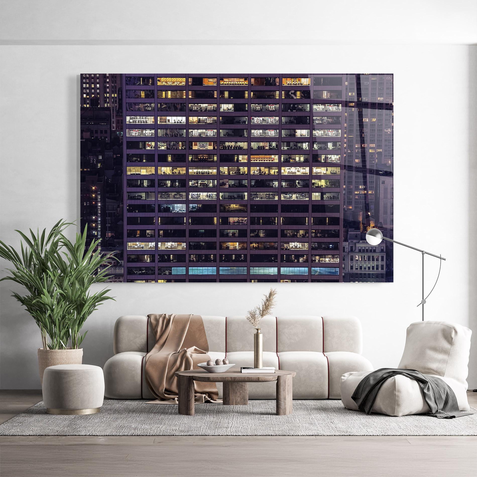 Стъклена картина Building Lights mockup 9
