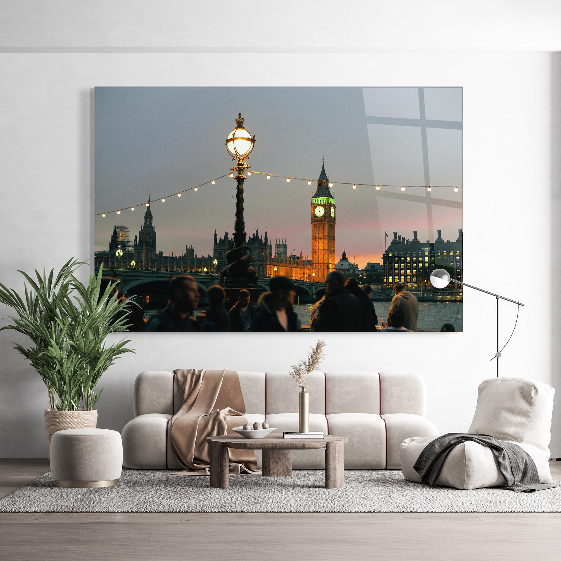 Стъклена картина Clock Lights mockup 9