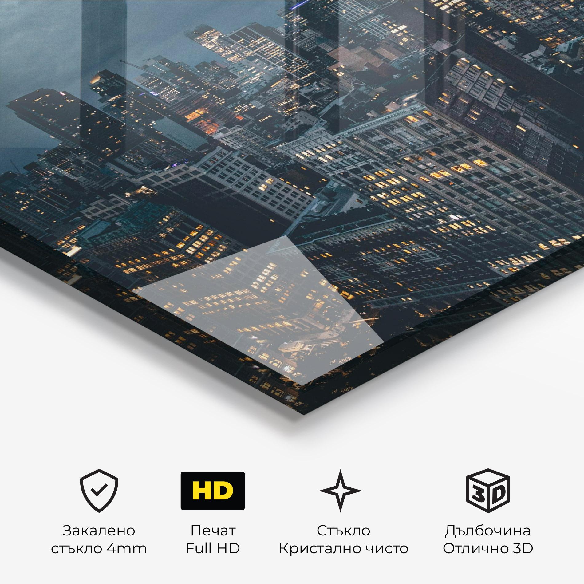Стъклена картина City Night mockup 3